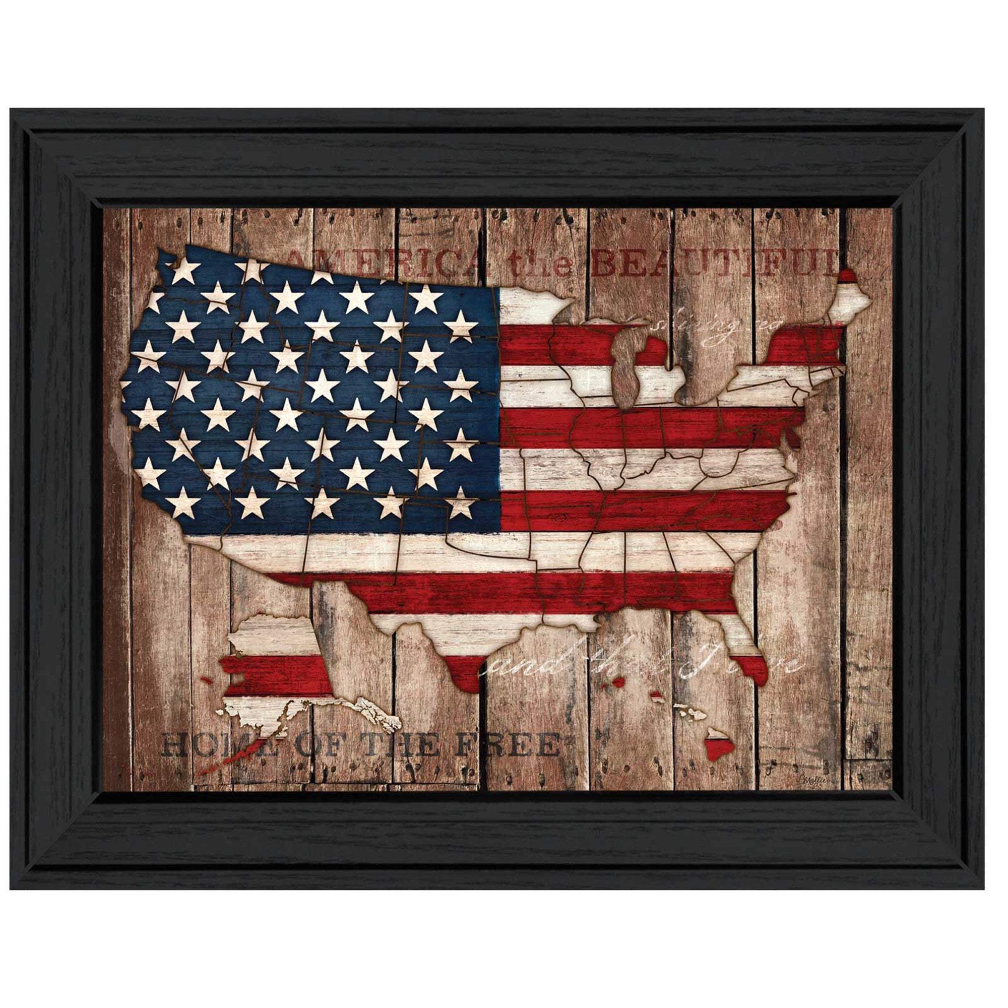 America The Beautiful Black Framed Print Wall Art - Image 2