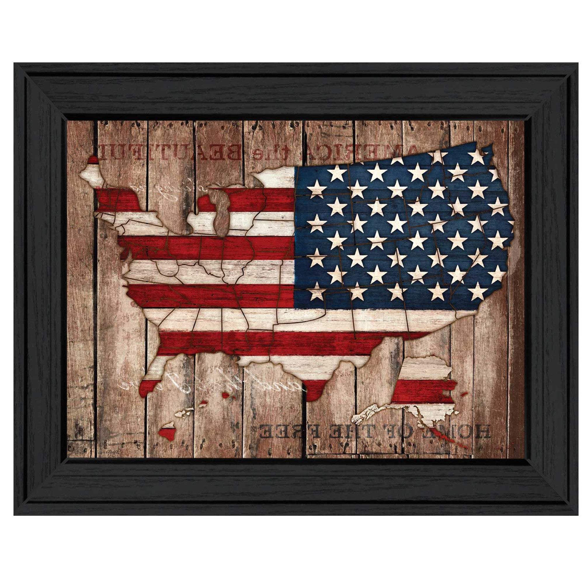 America The Beautiful Black Framed Print Wall Art - Image 3