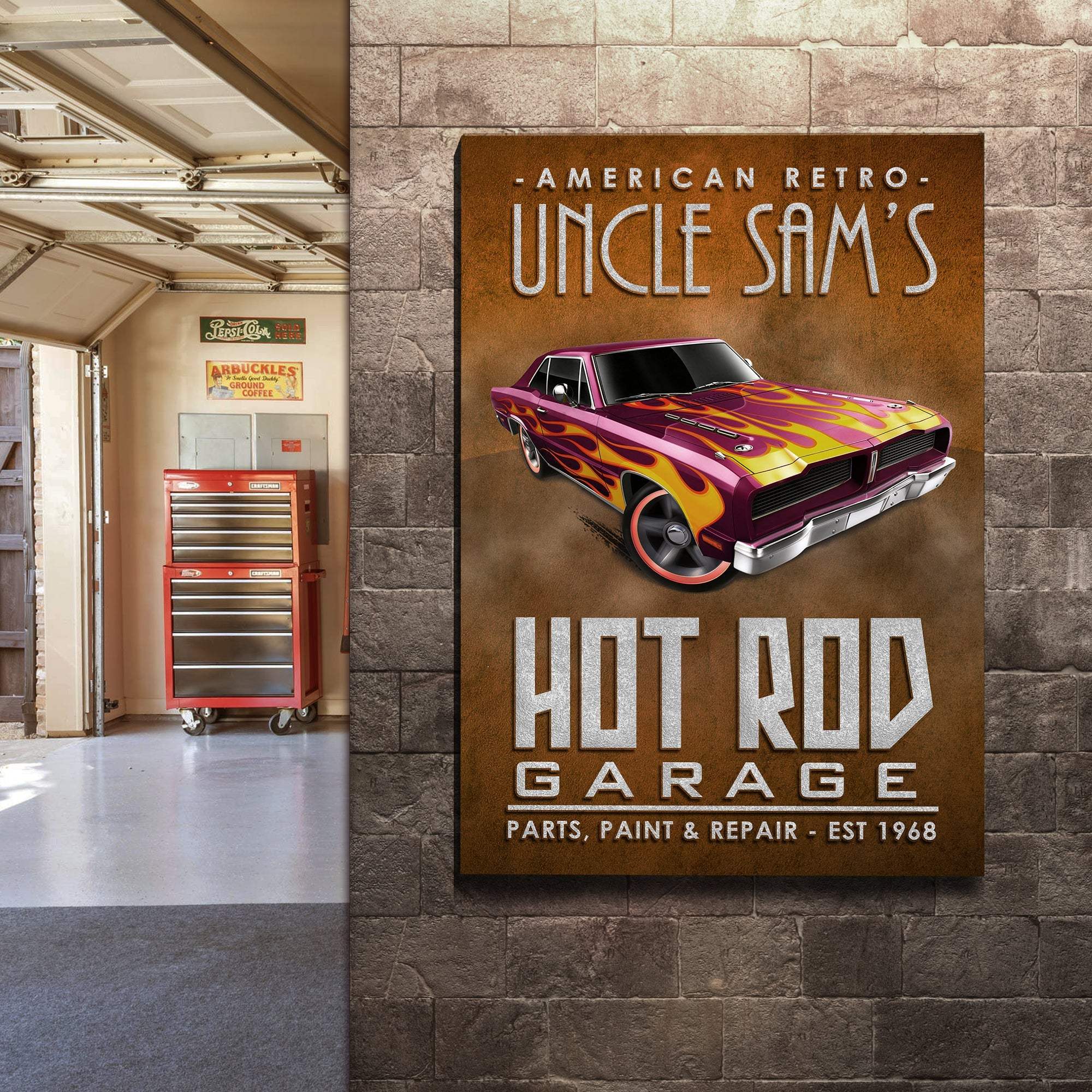 American Retro Garage Hot Rod Sign - Image 3