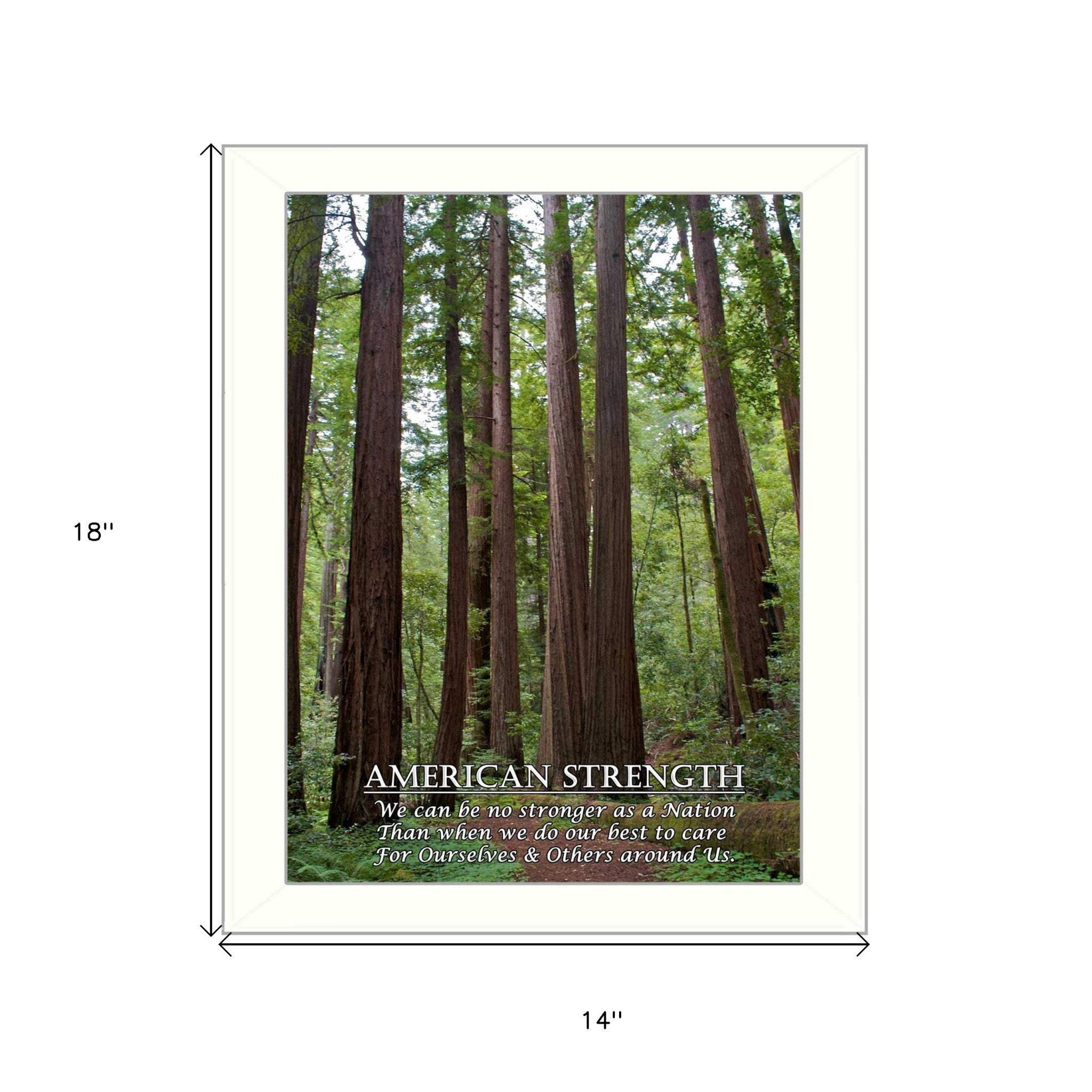 American Strength 4 White Framed Print Wall Art - Image 6