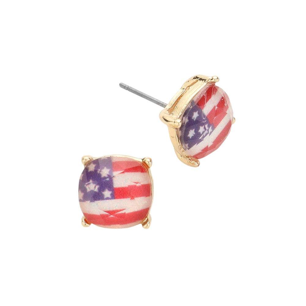American USA Flag Stud Earrings - Image 3