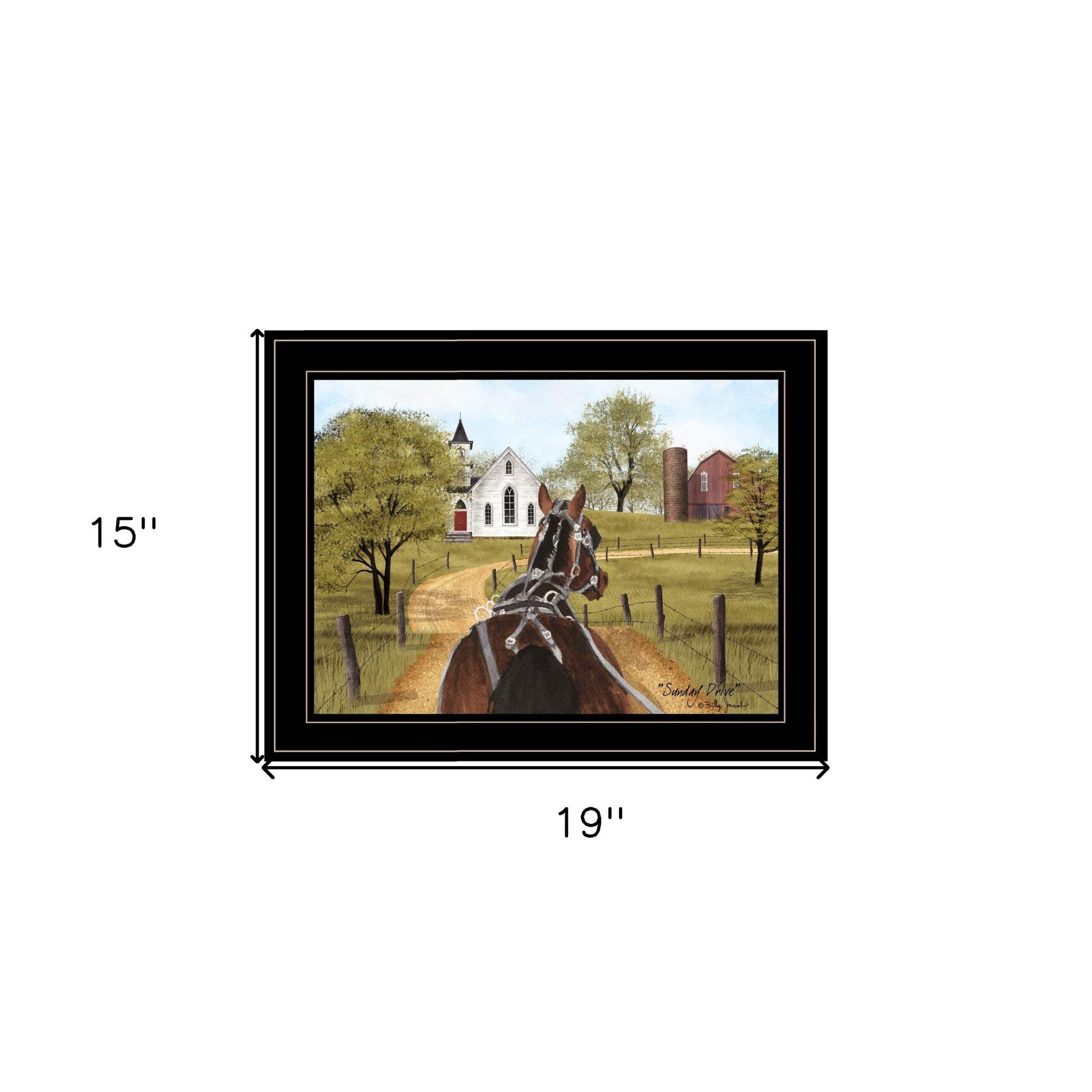 Amish on Sunday Drive 2 Black Framed Print Wall Art - Image 6