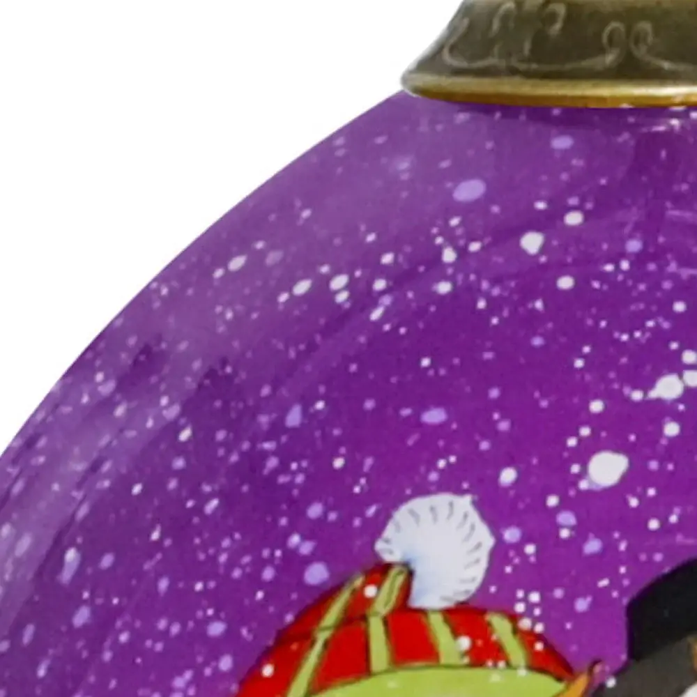 Amore Snowmen Hand Painted Mouth Blown Glass Ornament - Image 4