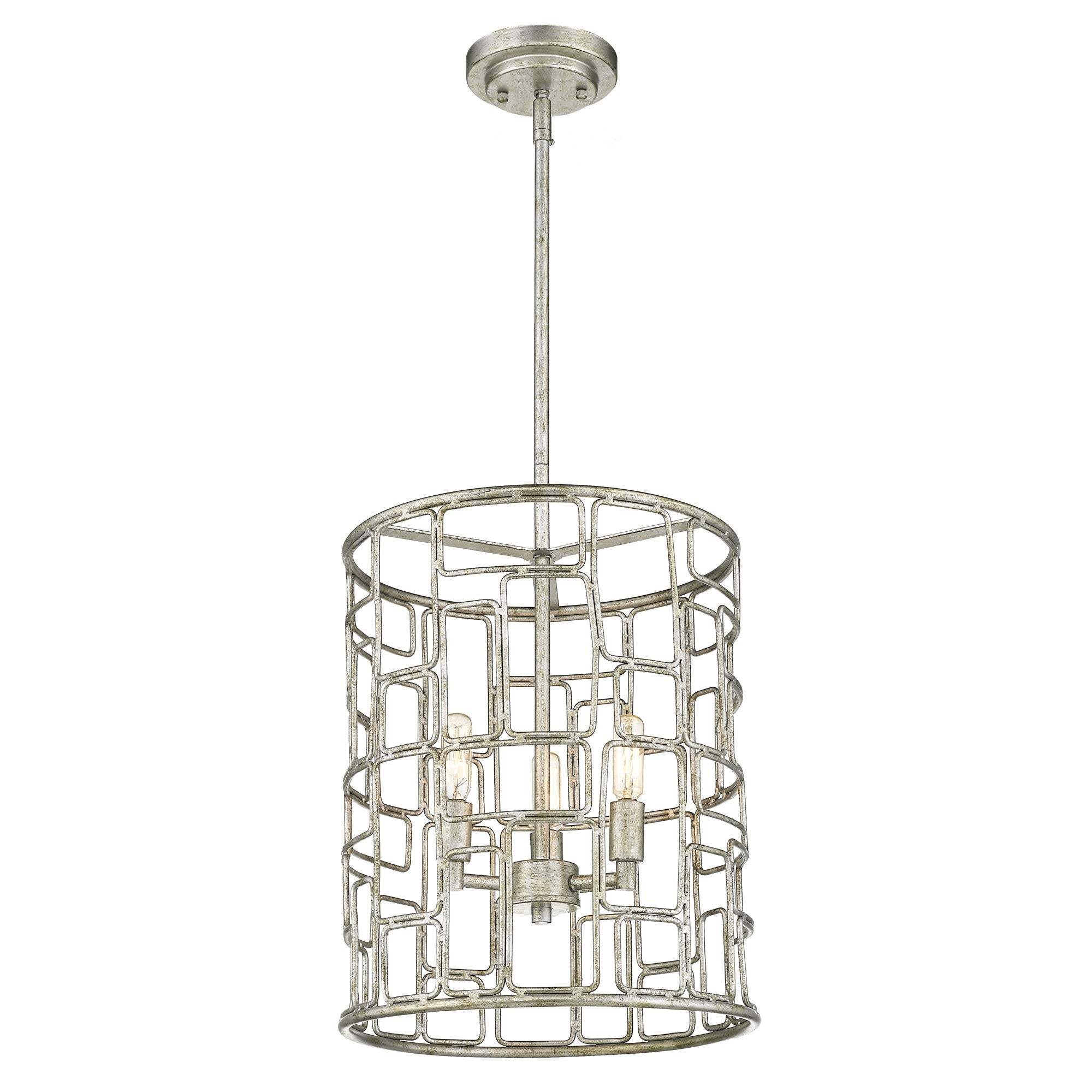 Amoret 3-Light Antique Silver Convertible Pendant - Image 2