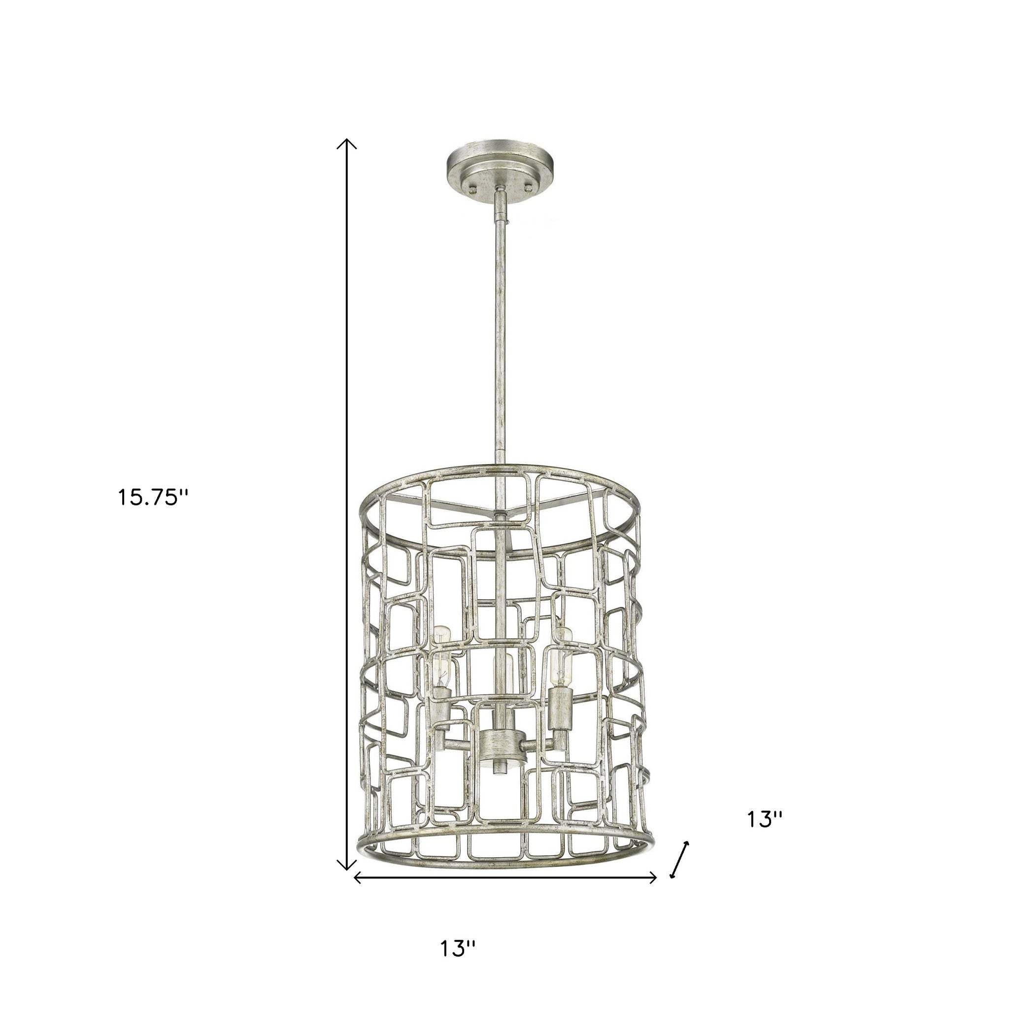 Amoret 3-Light Antique Silver Convertible Pendant - Image 7