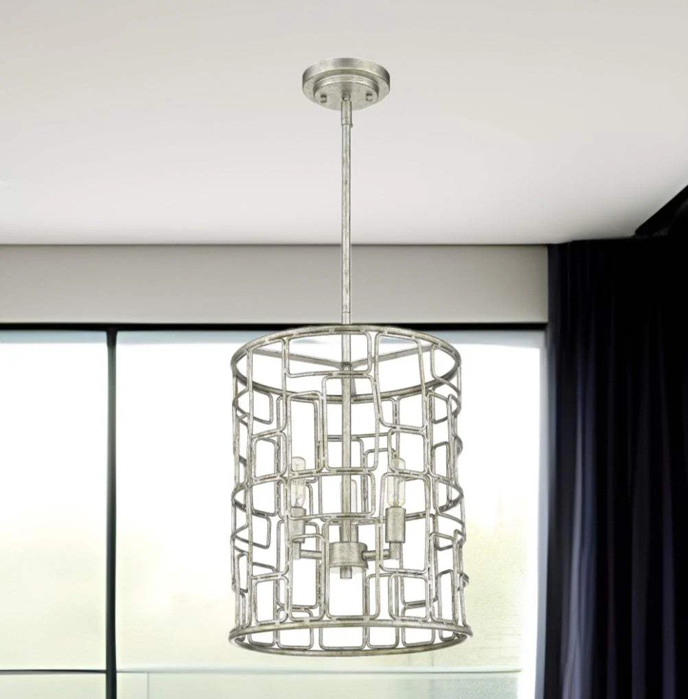Amoret 3-Light Antique Silver Convertible Pendant - Image 8