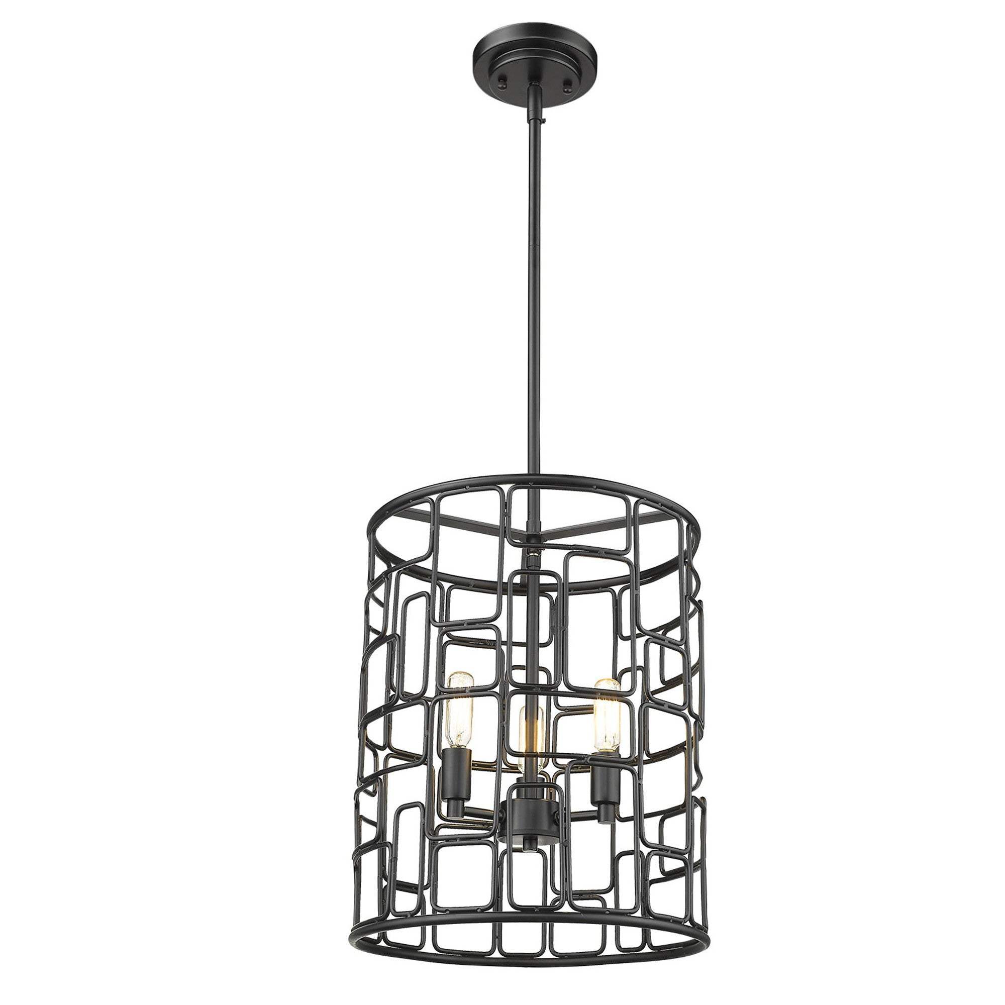 Amoret 3-Light Matte Black Convertible Pendant - Image 2