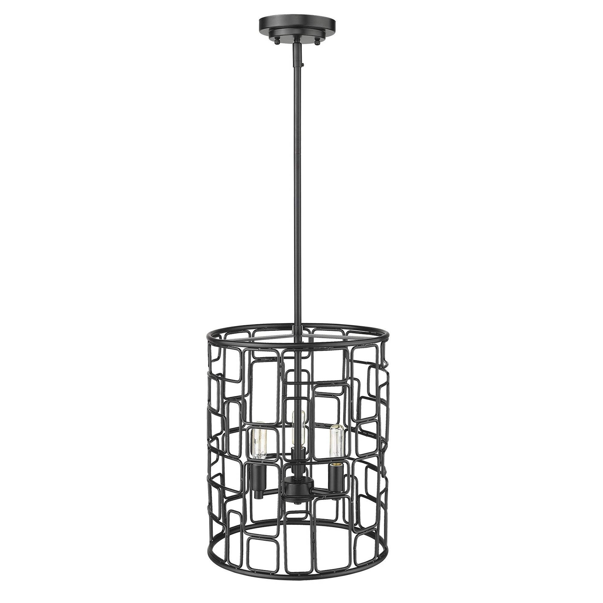Amoret 3-Light Matte Black Convertible Pendant - Image 3