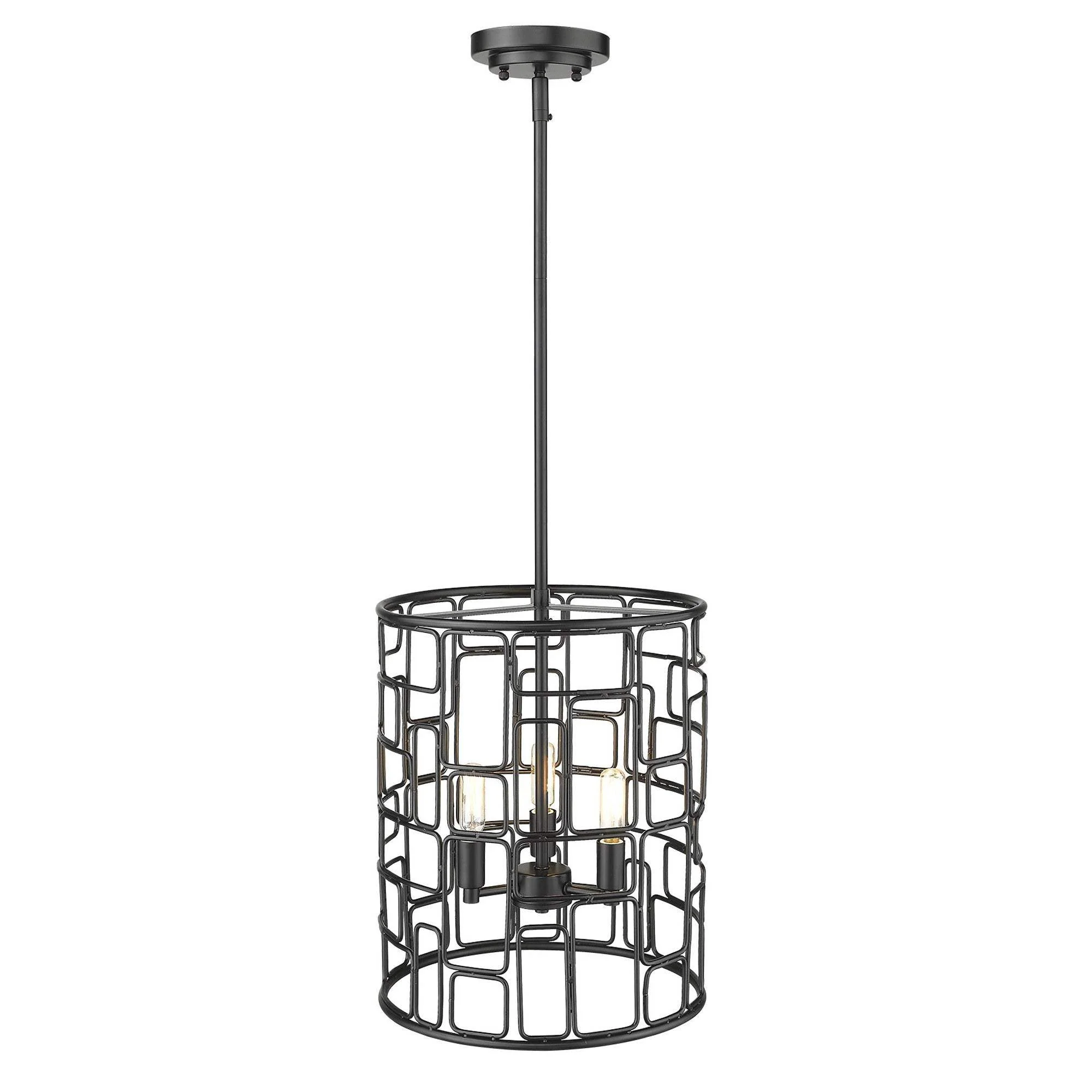 Amoret 3-Light Matte Black Convertible Pendant - Image 4