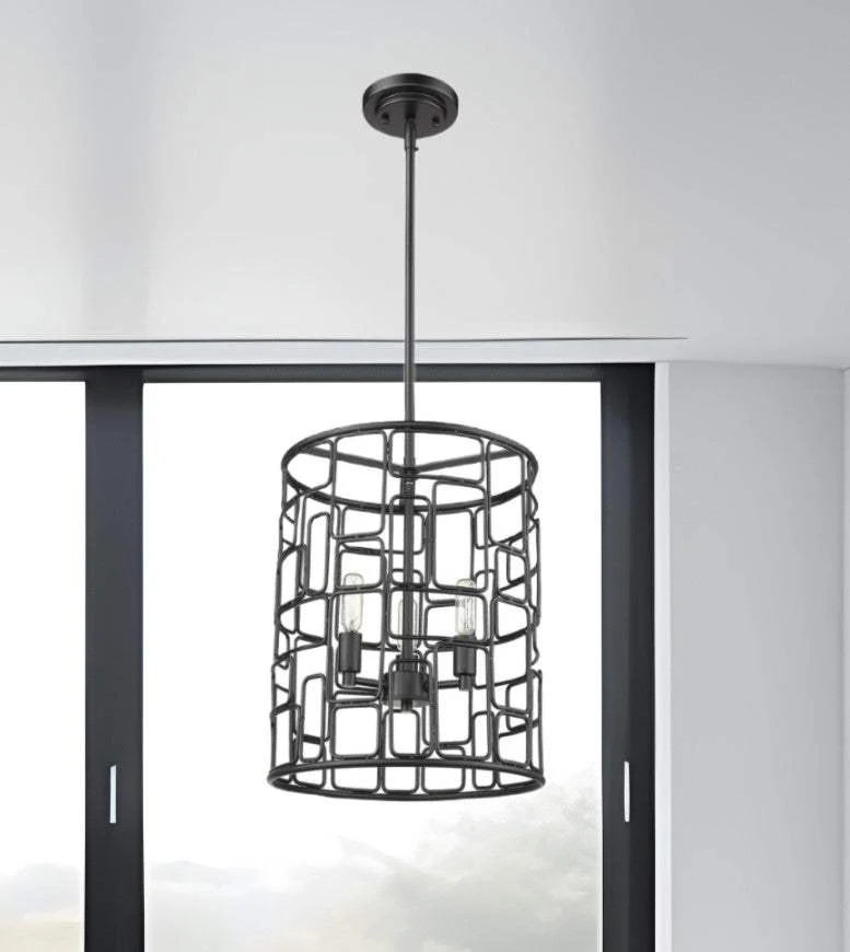 Amoret 3-Light Matte Black Convertible Pendant - Image 8