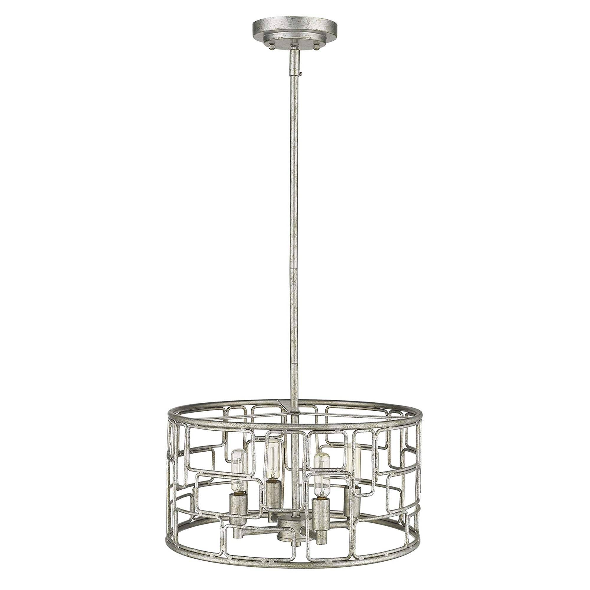 Amoret 4-Light Antique Silver Convertible Pendant - Image 3