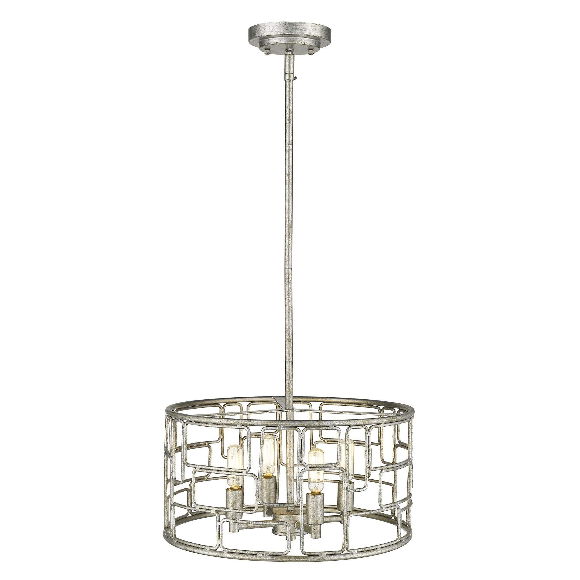 Amoret 4-Light Antique Silver Convertible Pendant - Image 4