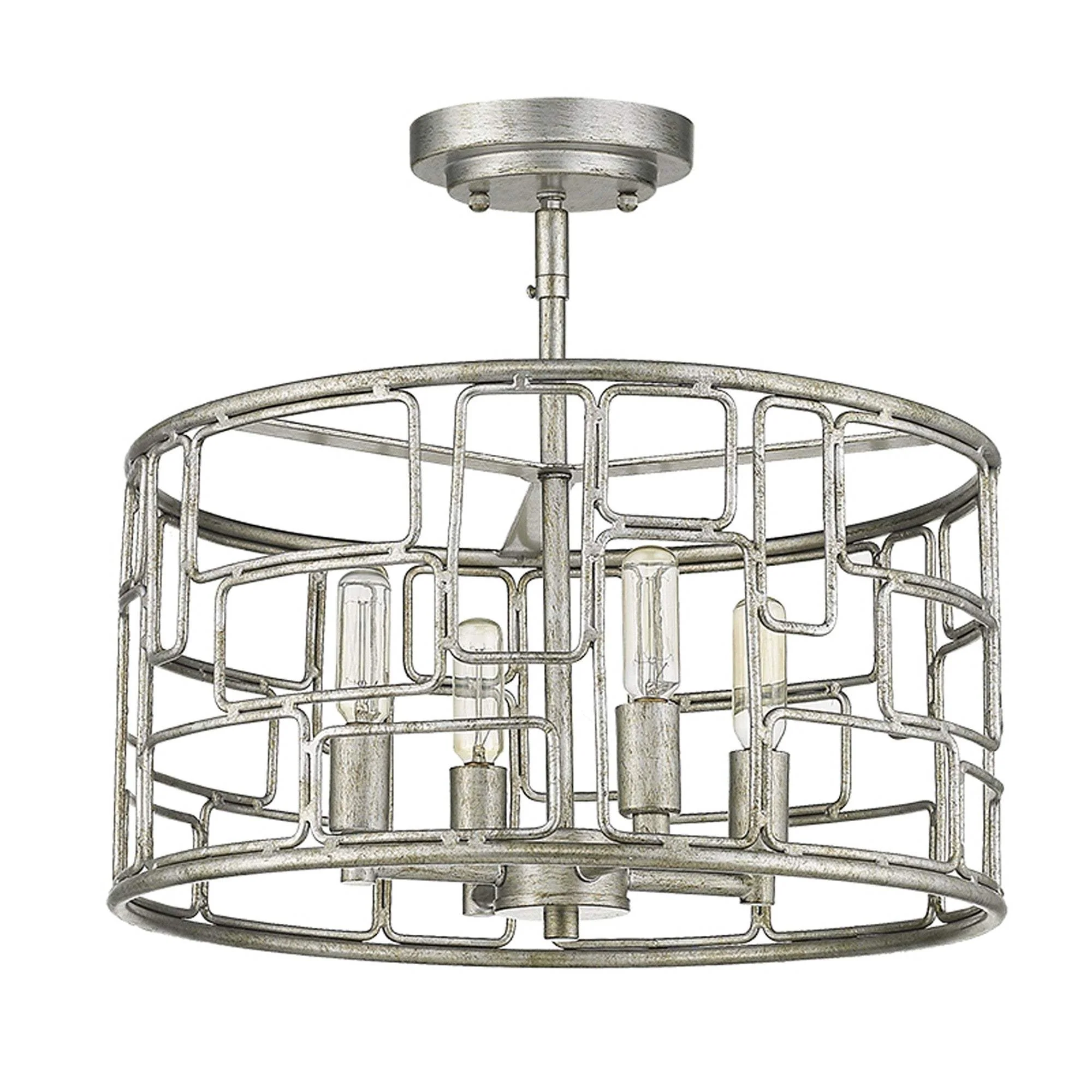 Amoret 4-Light Antique Silver Convertible Pendant - Image 5