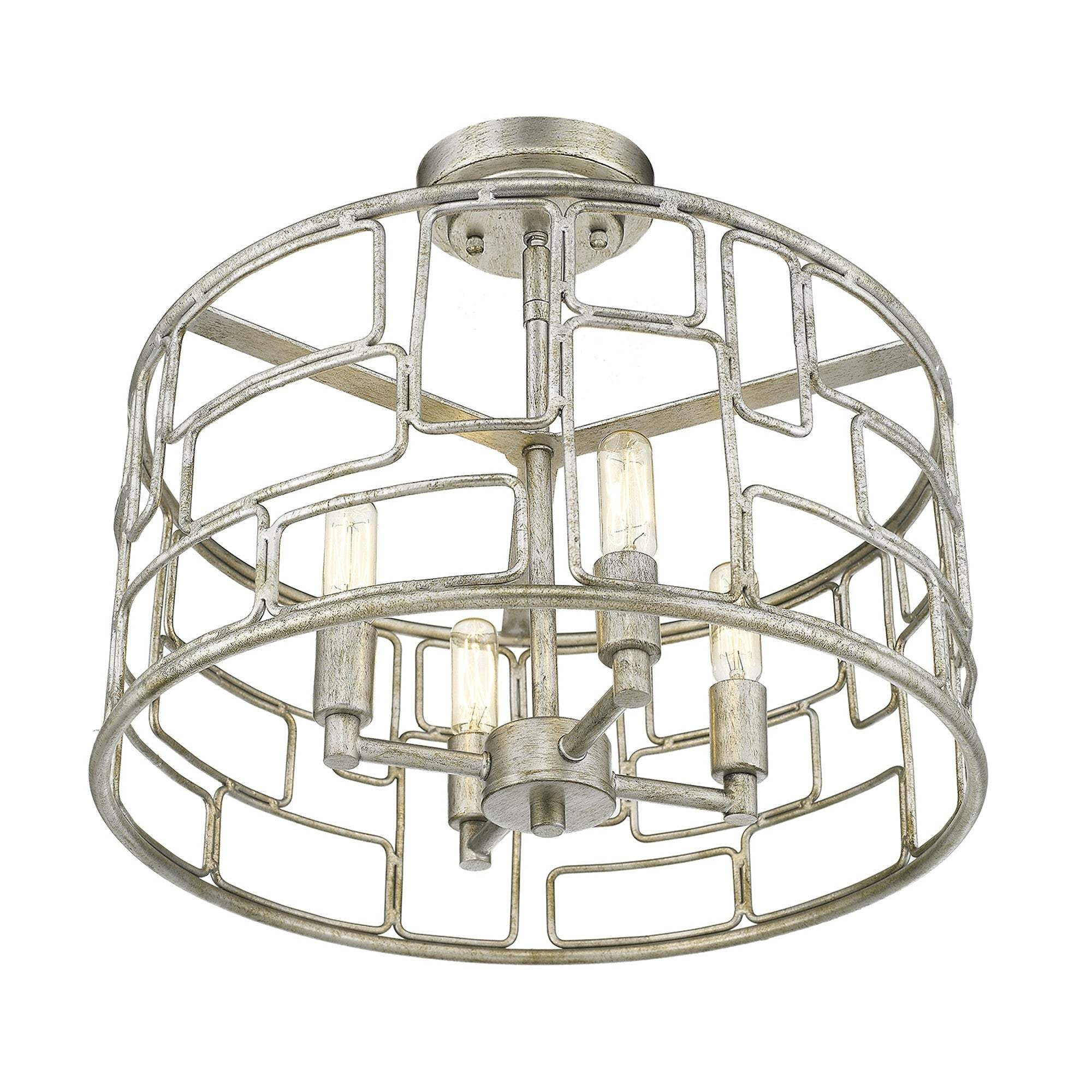 Amoret 4-Light Antique Silver Convertible Pendant - Image 6