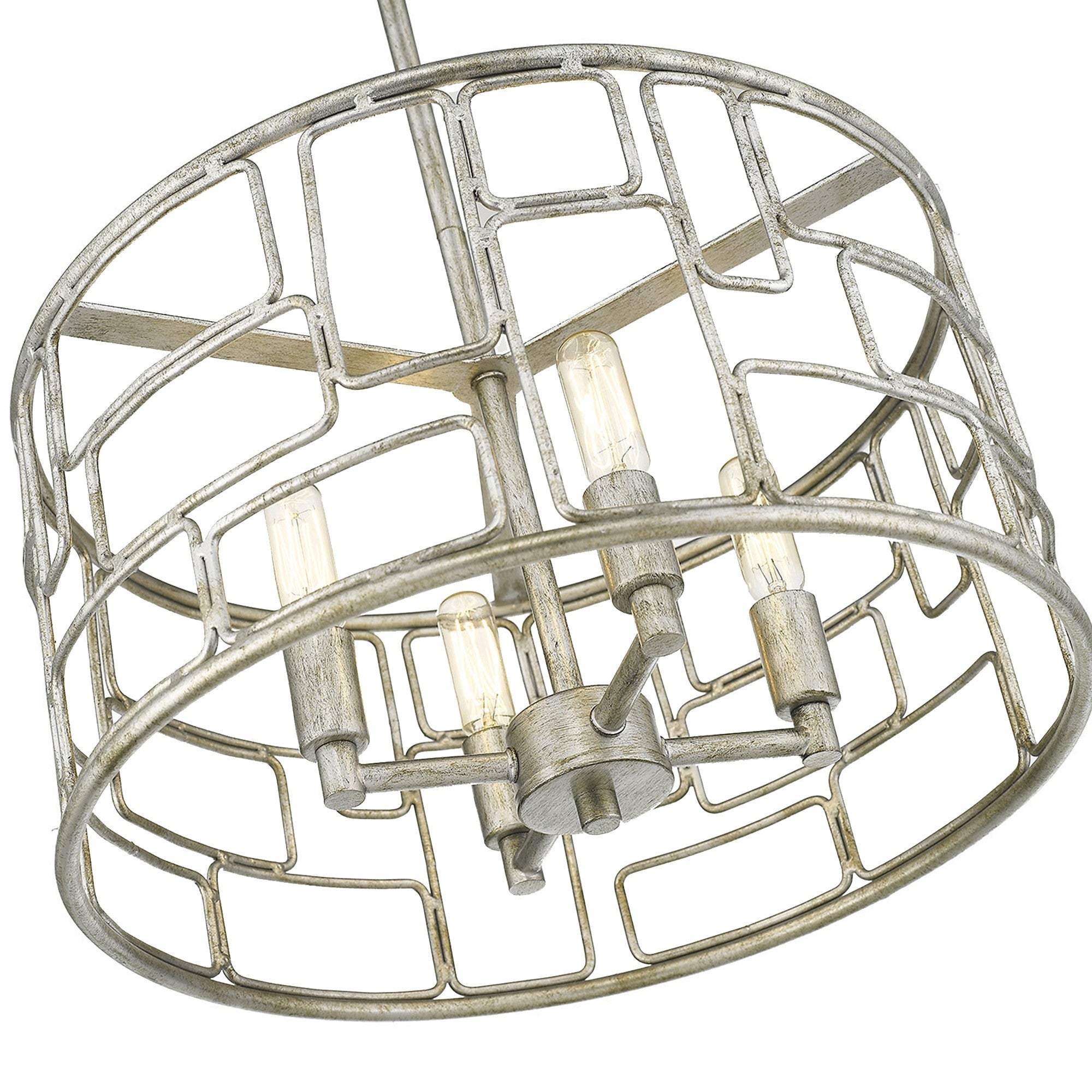 Amoret 4-Light Antique Silver Convertible Pendant - Image 7