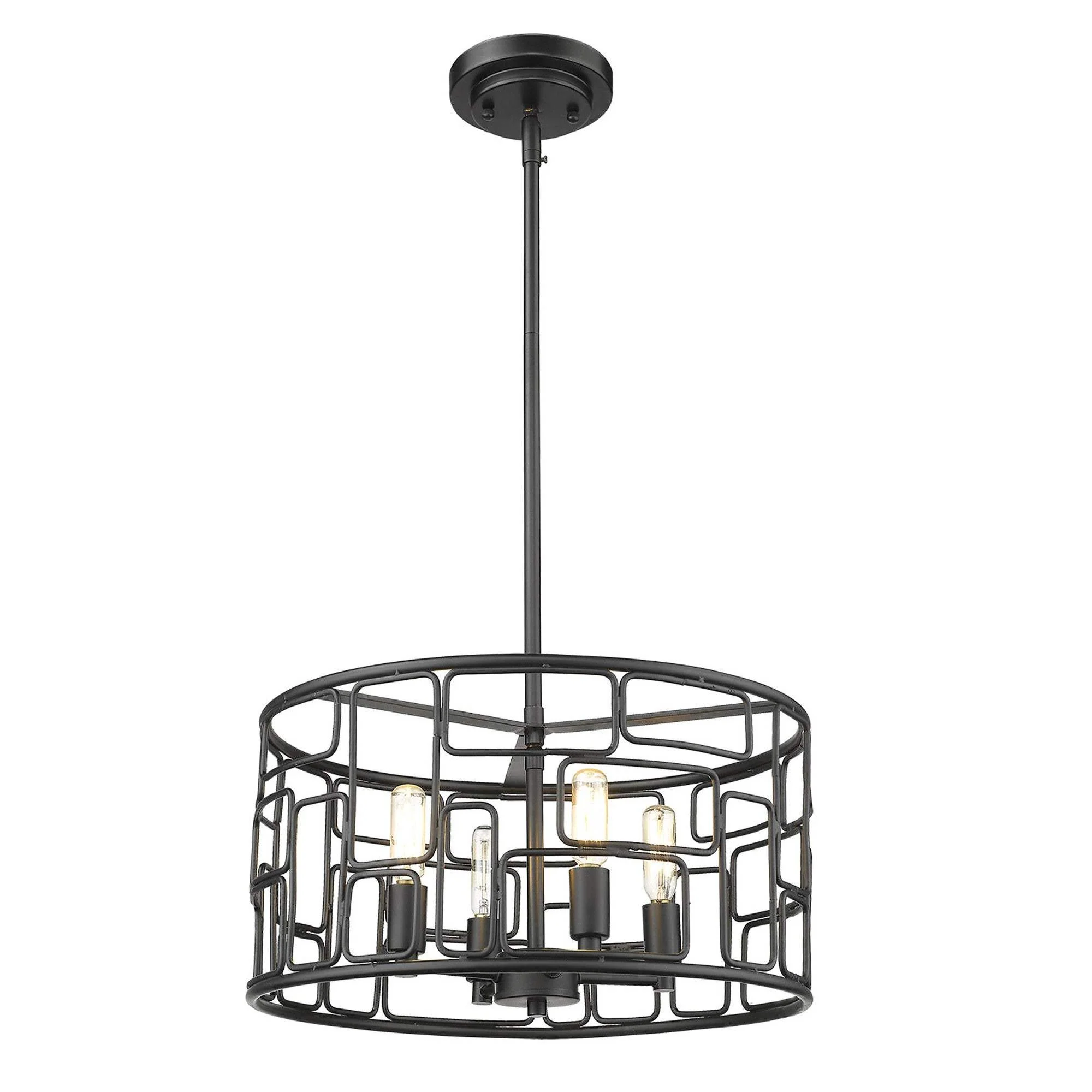 Amoret 4-Light Matte Black Convertible Pendant - Image 2