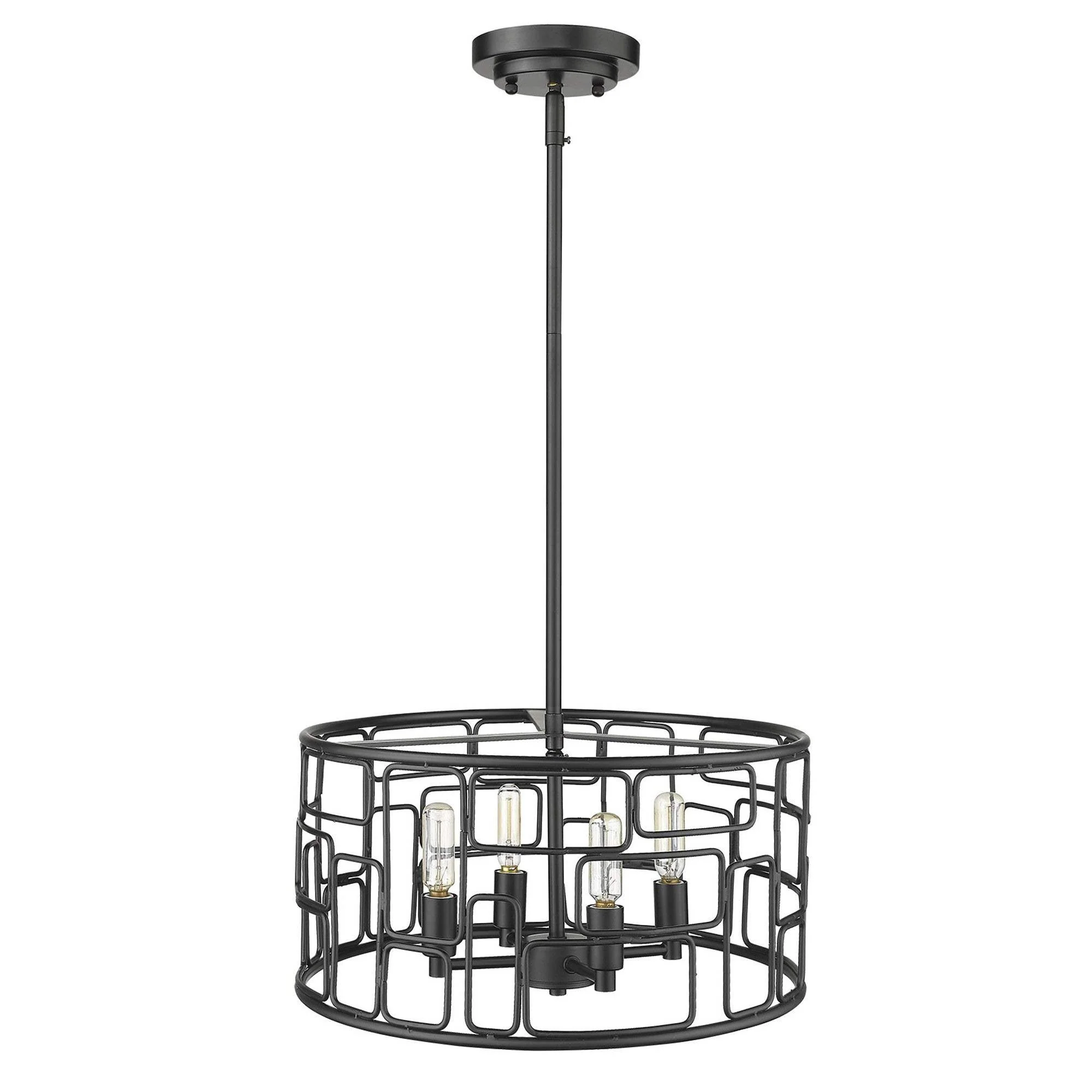 Amoret 4-Light Matte Black Convertible Pendant - Image 3