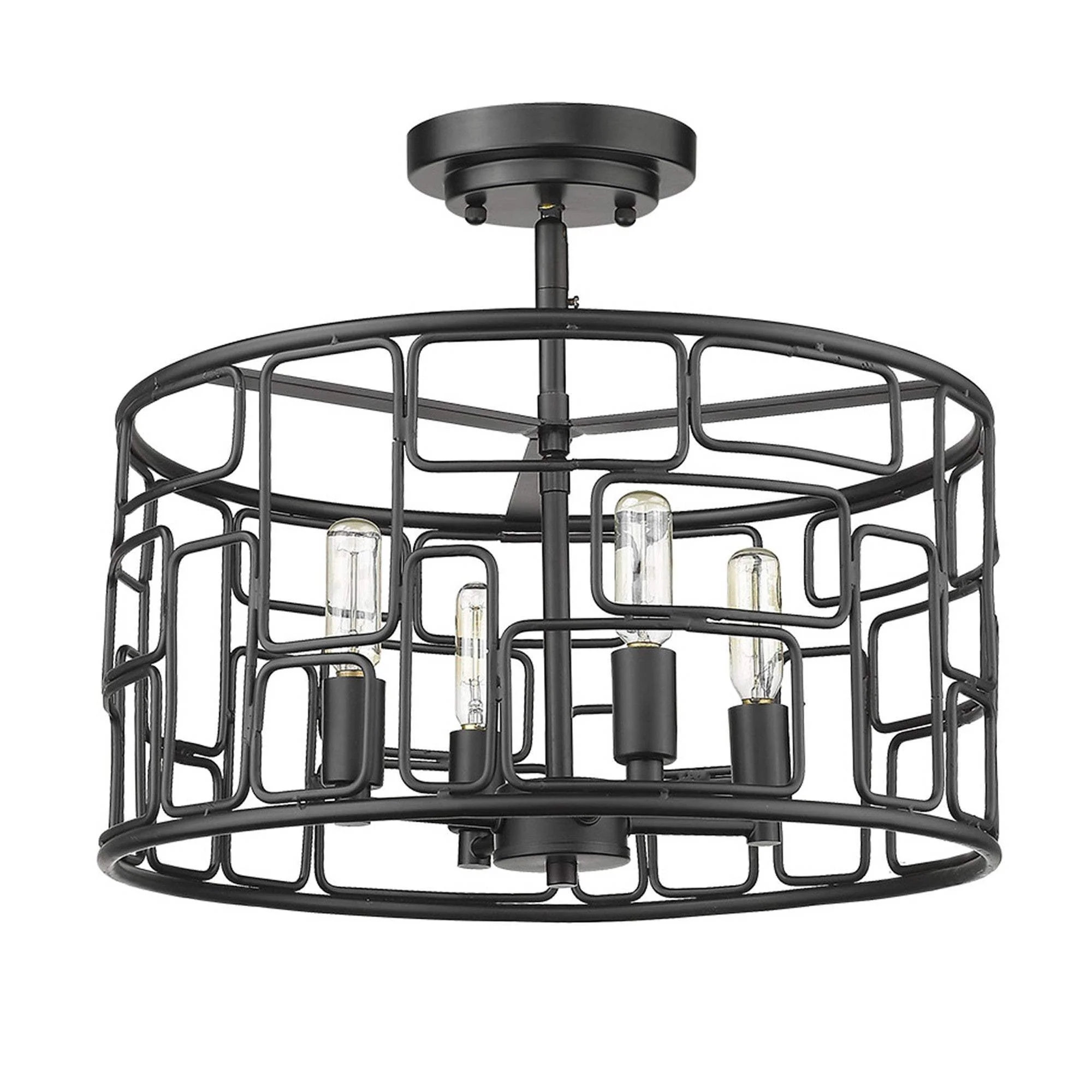 Amoret 4-Light Matte Black Convertible Pendant - Image 4