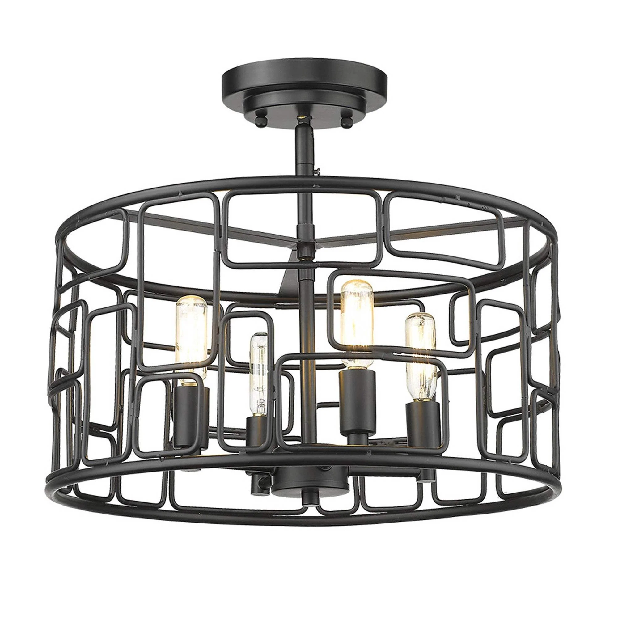Amoret 4-Light Matte Black Convertible Pendant - Image 5