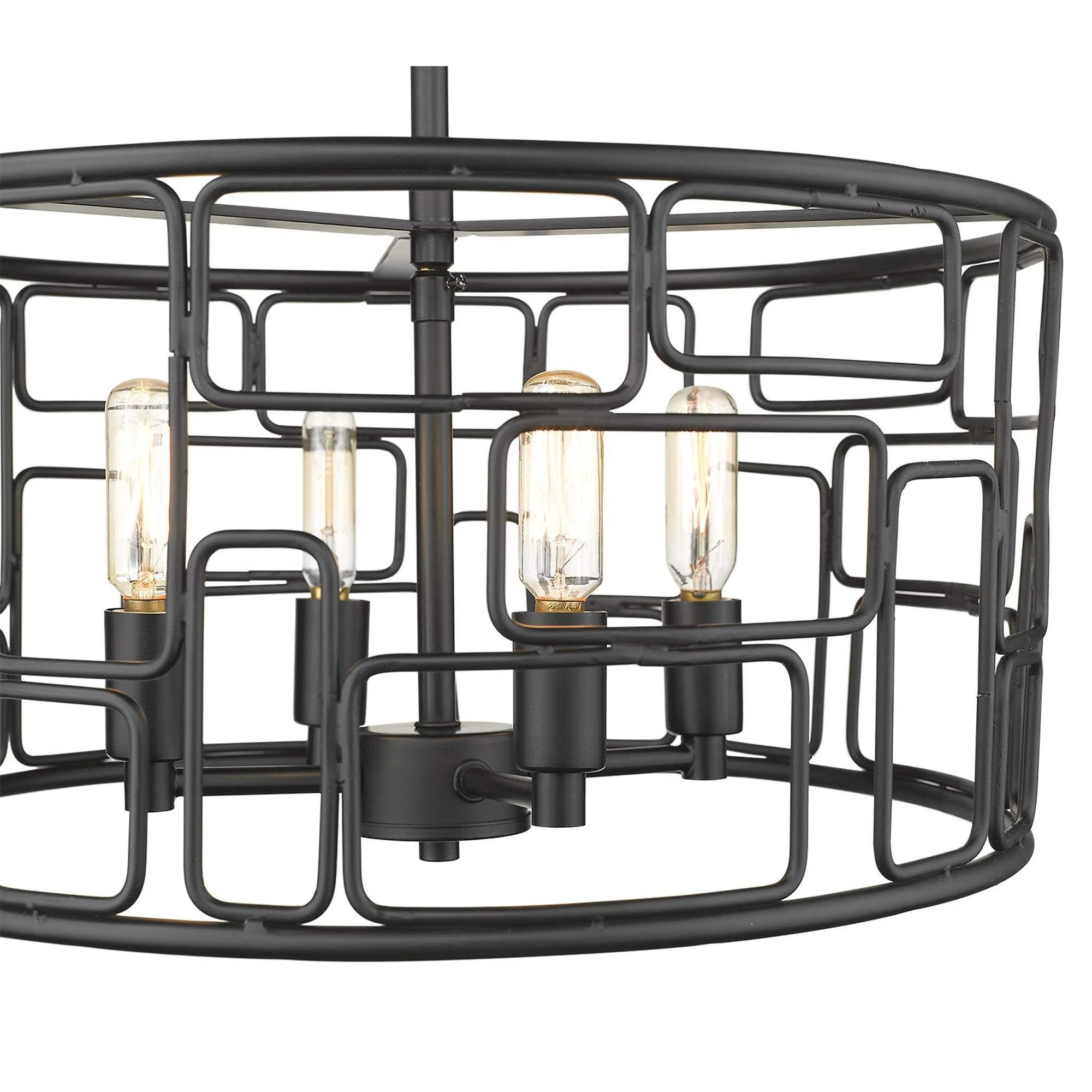 Amoret 4-Light Matte Black Convertible Pendant - Image 8