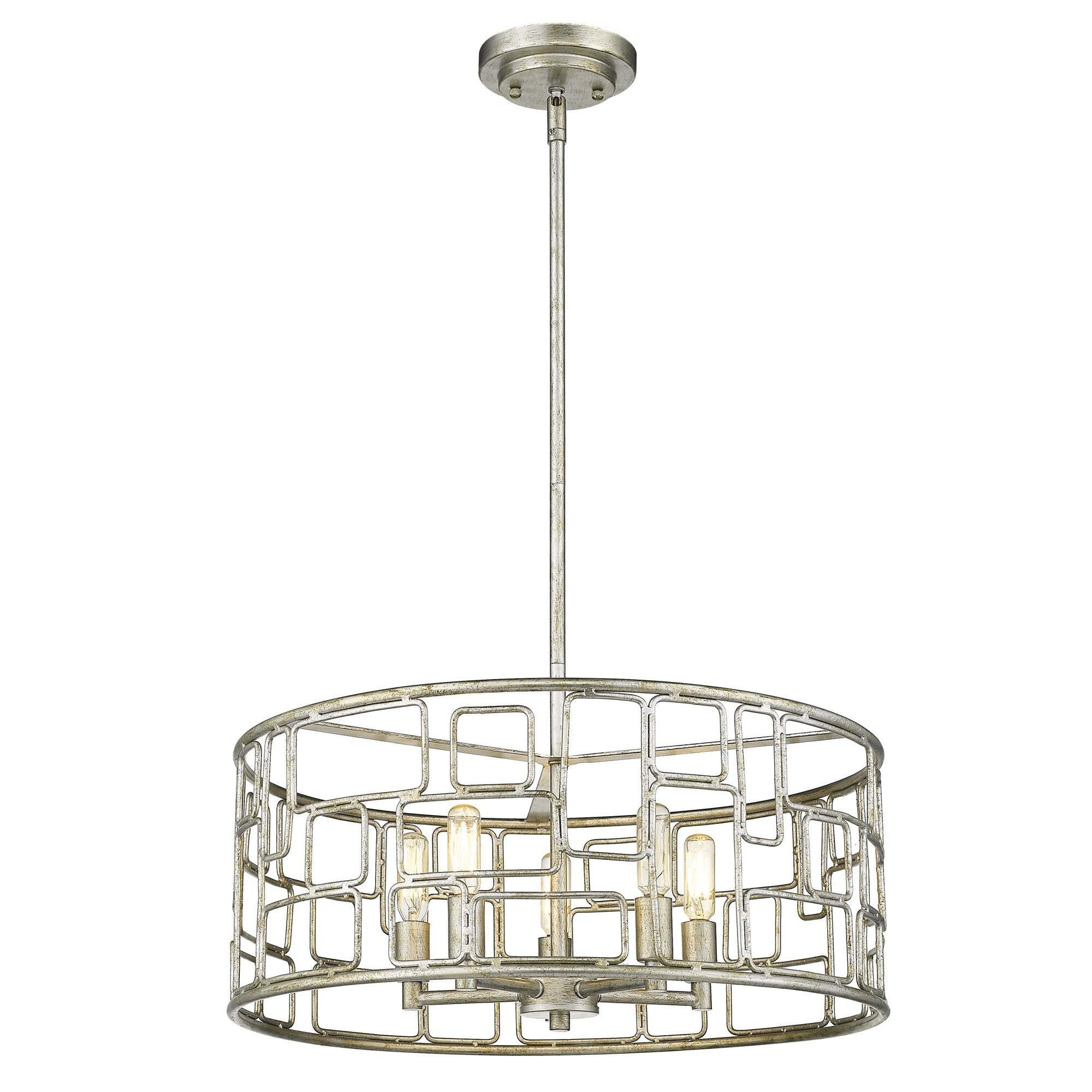 Amoret 5-Light Antique Silver Convertible Pendant - Image 2