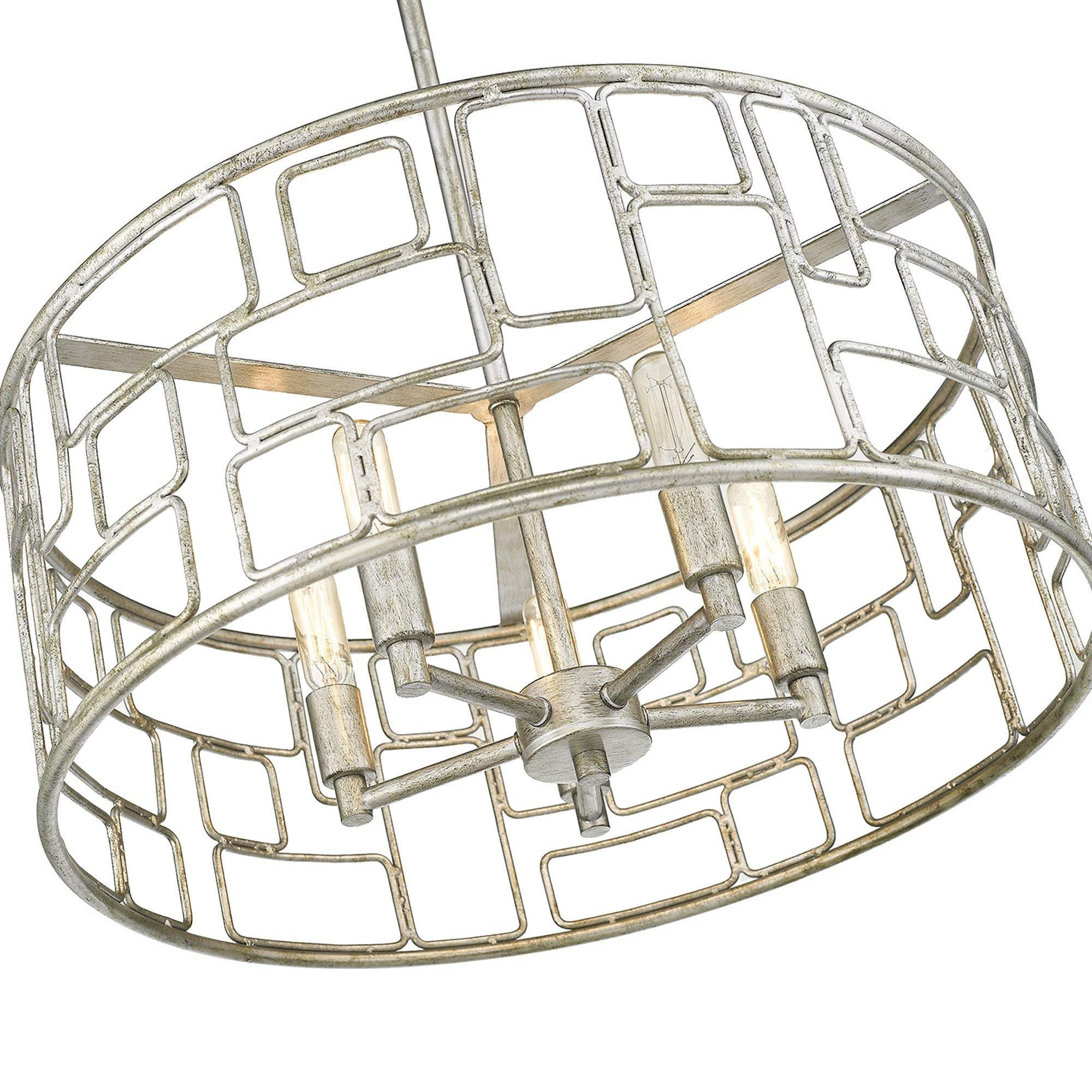 Amoret 5-Light Antique Silver Convertible Pendant - Image 5