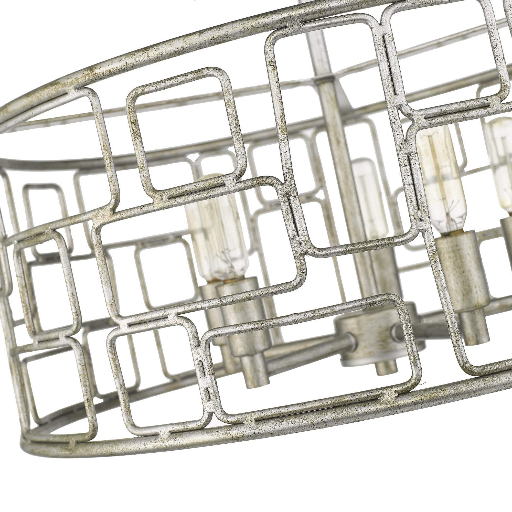 Amoret 5-Light Antique Silver Convertible Pendant - Image 7