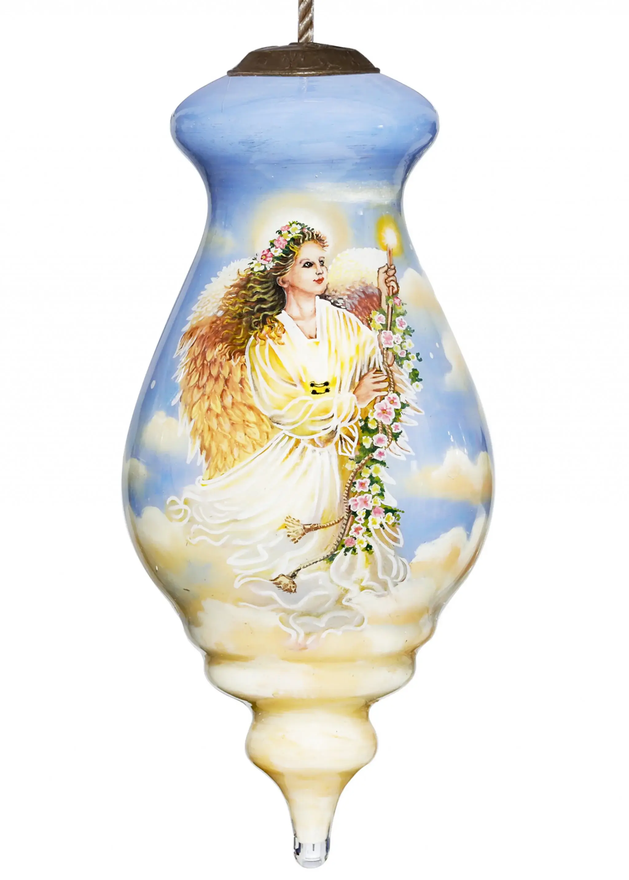 Angel Divine Hand Painted Mouth Blown Glass Ornament - Image 2