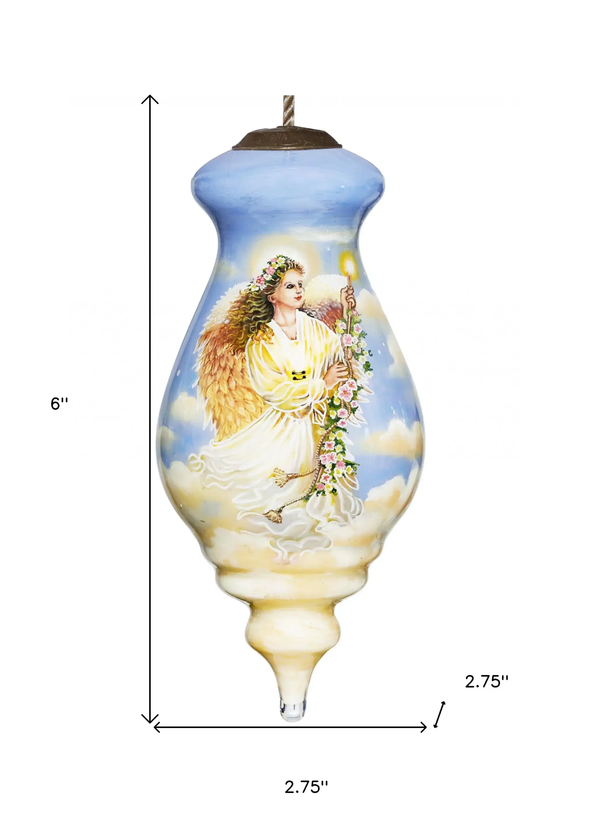 Angel Divine Hand Painted Mouth Blown Glass Ornament - Image 5