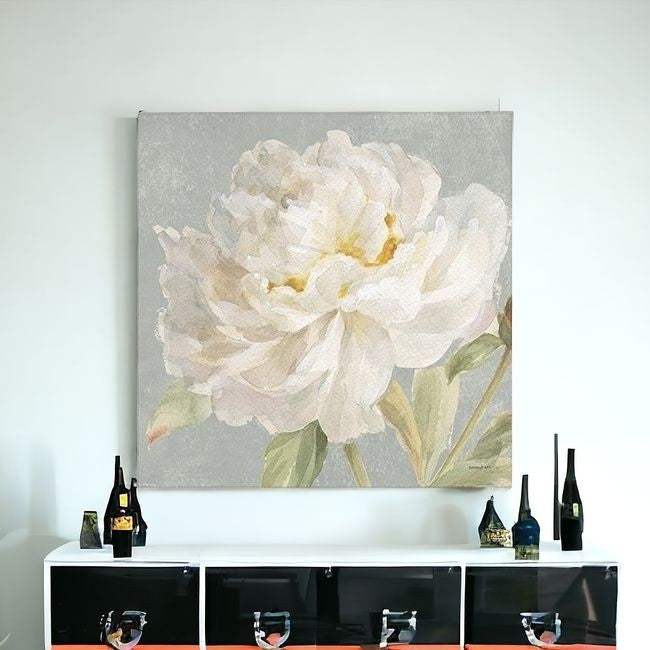 Angelic White Peony Flower Unframed Print Wall Art - Image 3