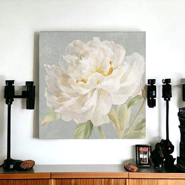 Angelic White Peony Flower Unframed Print Wall Art - Image 5