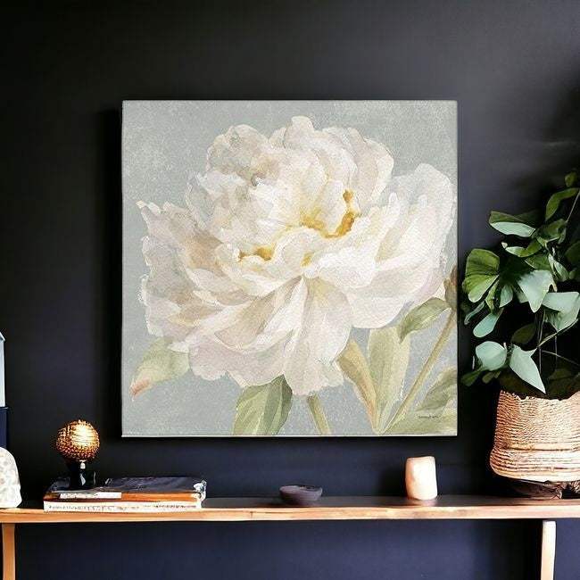 Angelic White Peony Flower Unframed Print Wall Art - Image 7