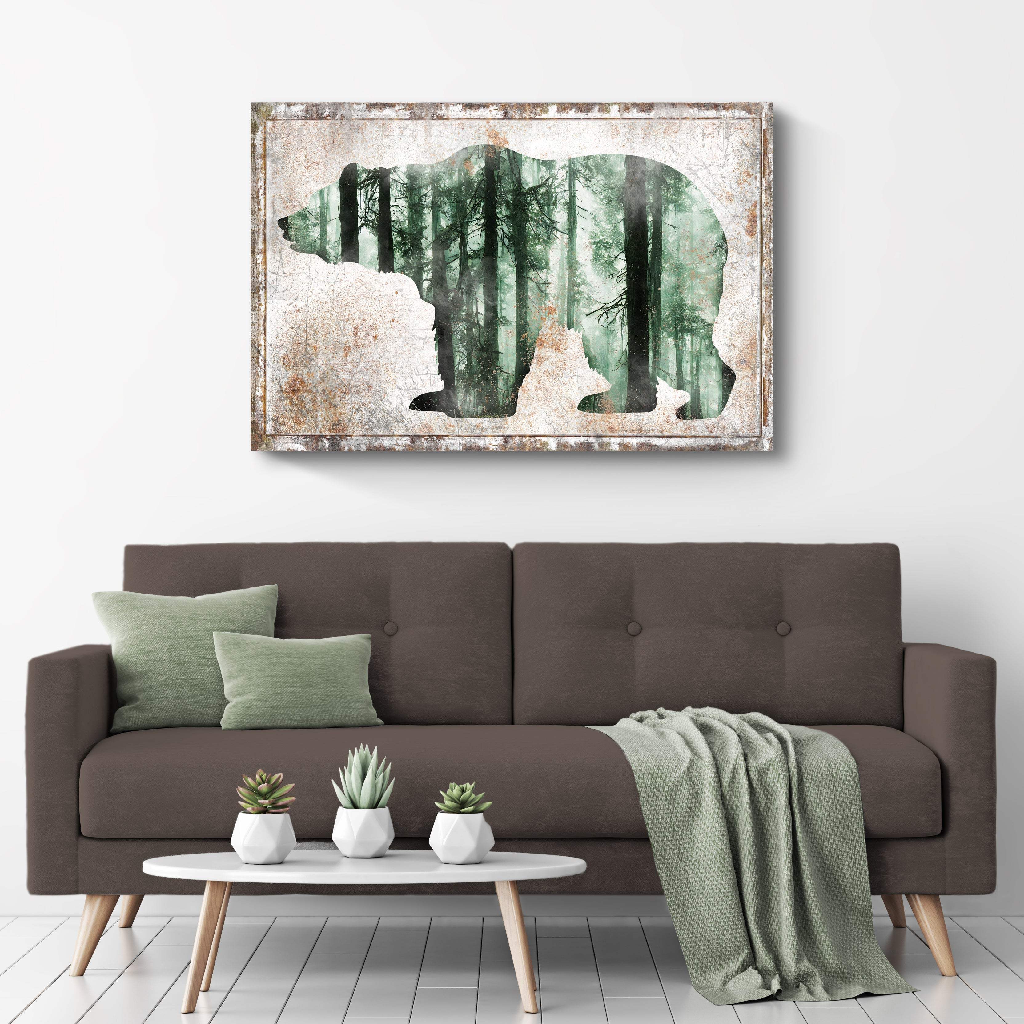 Animals Forest Bear Birch Canvas Wall Art - Image 2