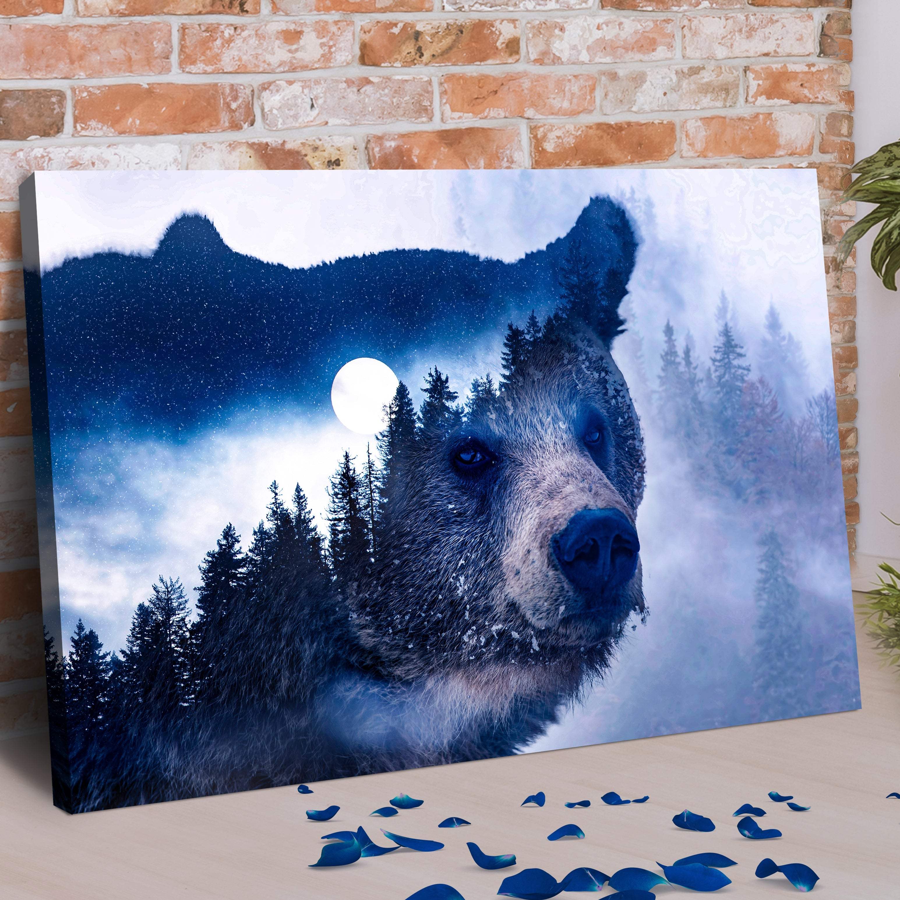 Animals Forest Bear Illustration Canvas Wall Art II - Image 3