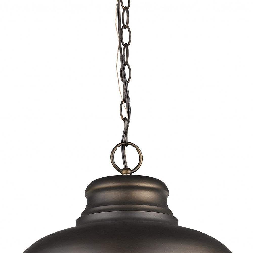 Ansen 1-Light Oil-Rubbed Bronze Pendant With Gloss White Interior Shade - Image 4