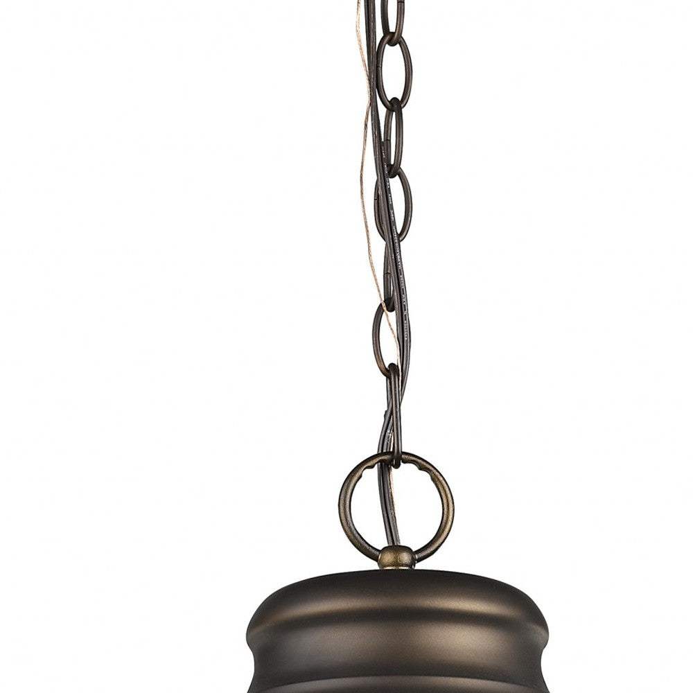 Ansen 1-Light Oil-Rubbed Bronze Pendant With Gloss White Interior Shade - Image 5