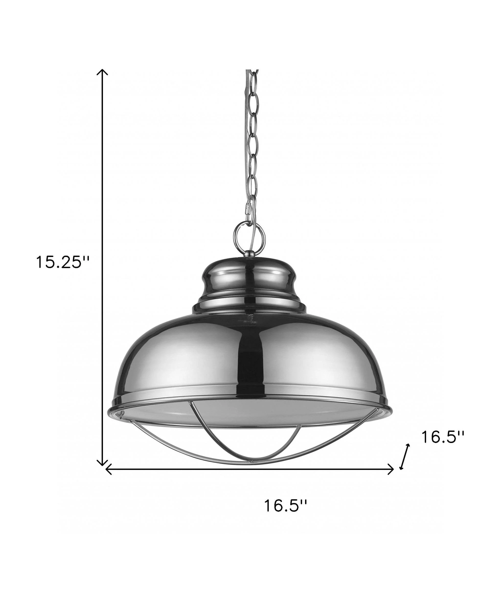 Ansen 1-Light Polished Nickel Pendant With Gloss White Interior Shade - Image 5