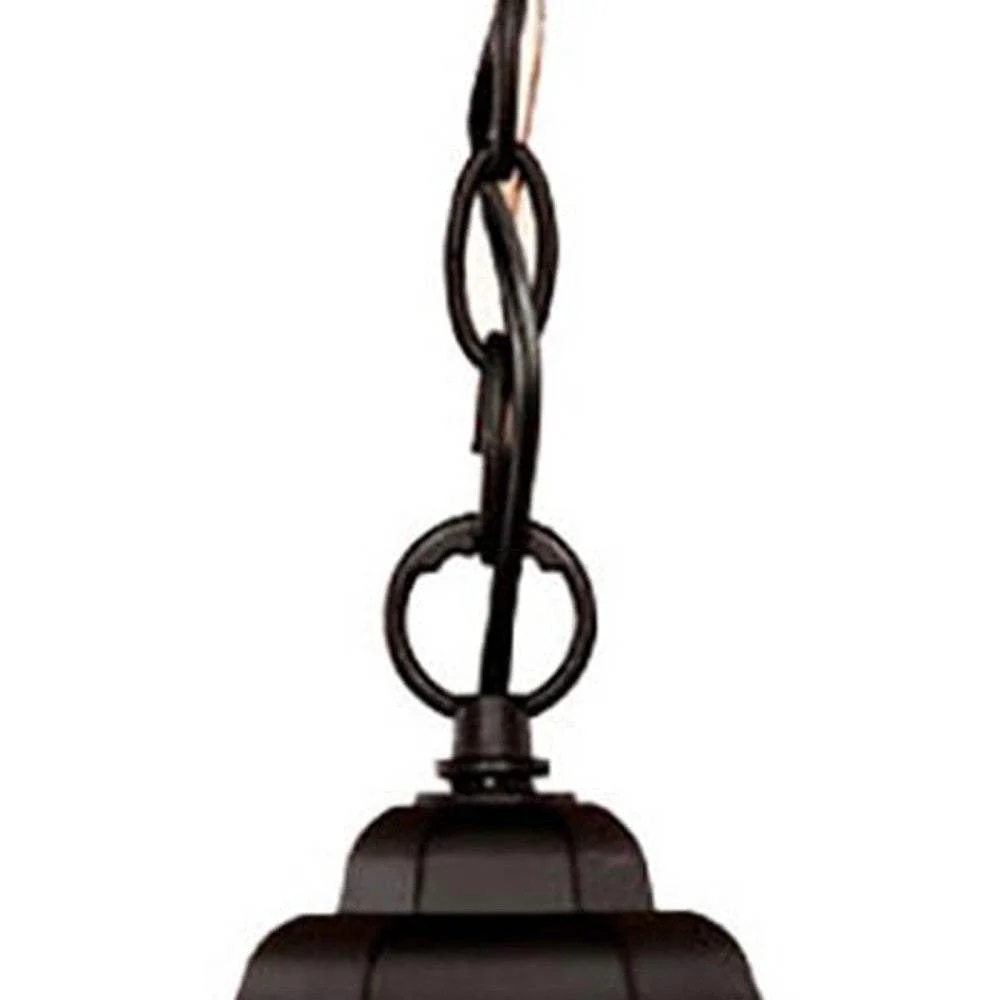Antique Black Textured Glass Lantern Hanging Light - Image 4