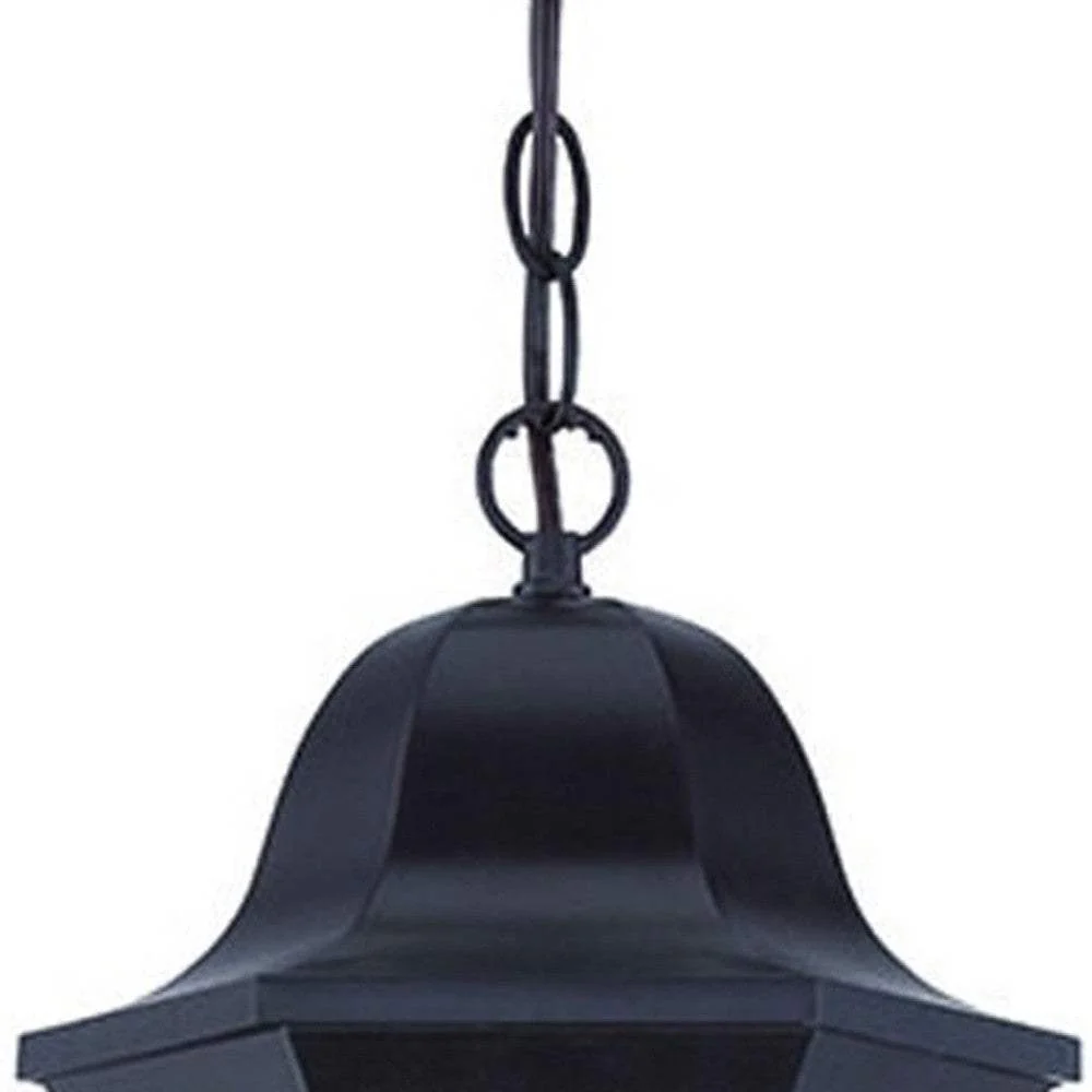 Antique Bronze Geometric Glass Hanging Light - Image 4