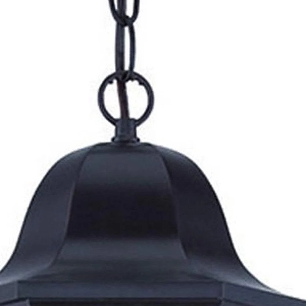 Antique Bronze Geometric Glass Hanging Light - Image 5