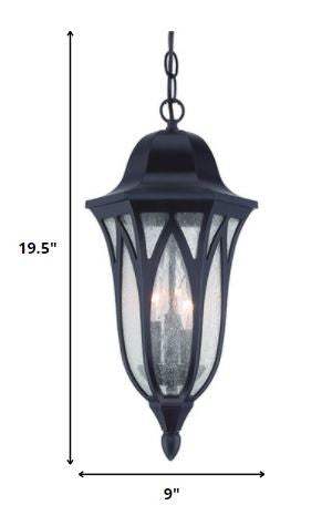 Antique Bronze Geometric Glass Hanging Light - Image 6