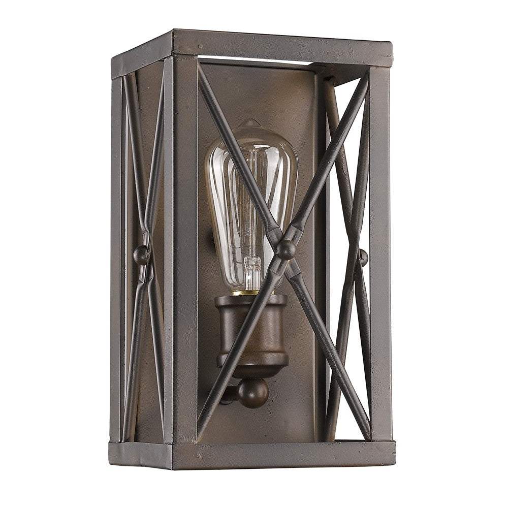 Antique Bronze Metal Geometric Wall Light - Image 2