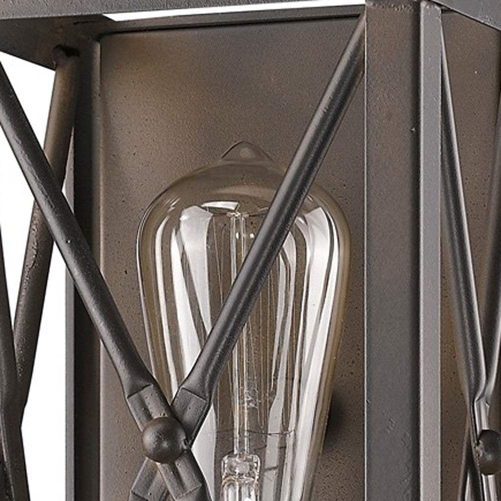 Antique Bronze Metal Geometric Wall Light - Image 3