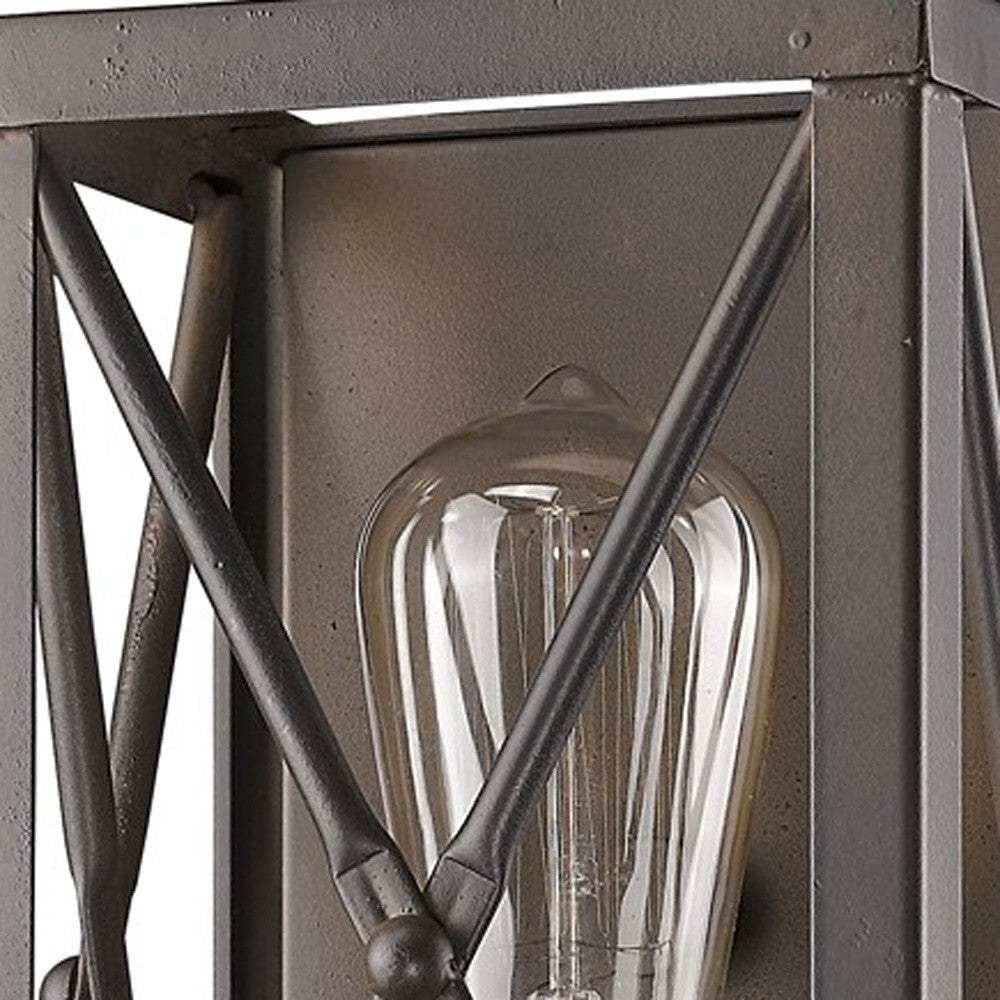 Antique Bronze Metal Geometric Wall Light - Image 4
