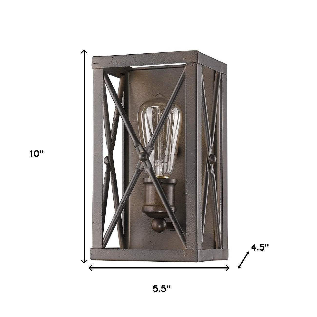 Antique Bronze Metal Geometric Wall Light - Image 5