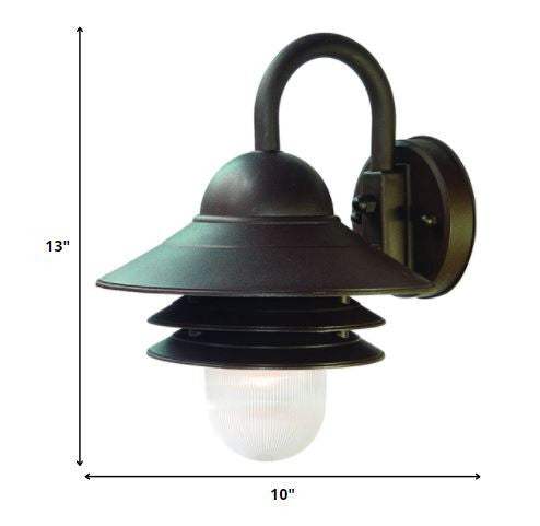 Antique Bronze Three Tier Lamp Shade Outdoor Wall Light - Image 6