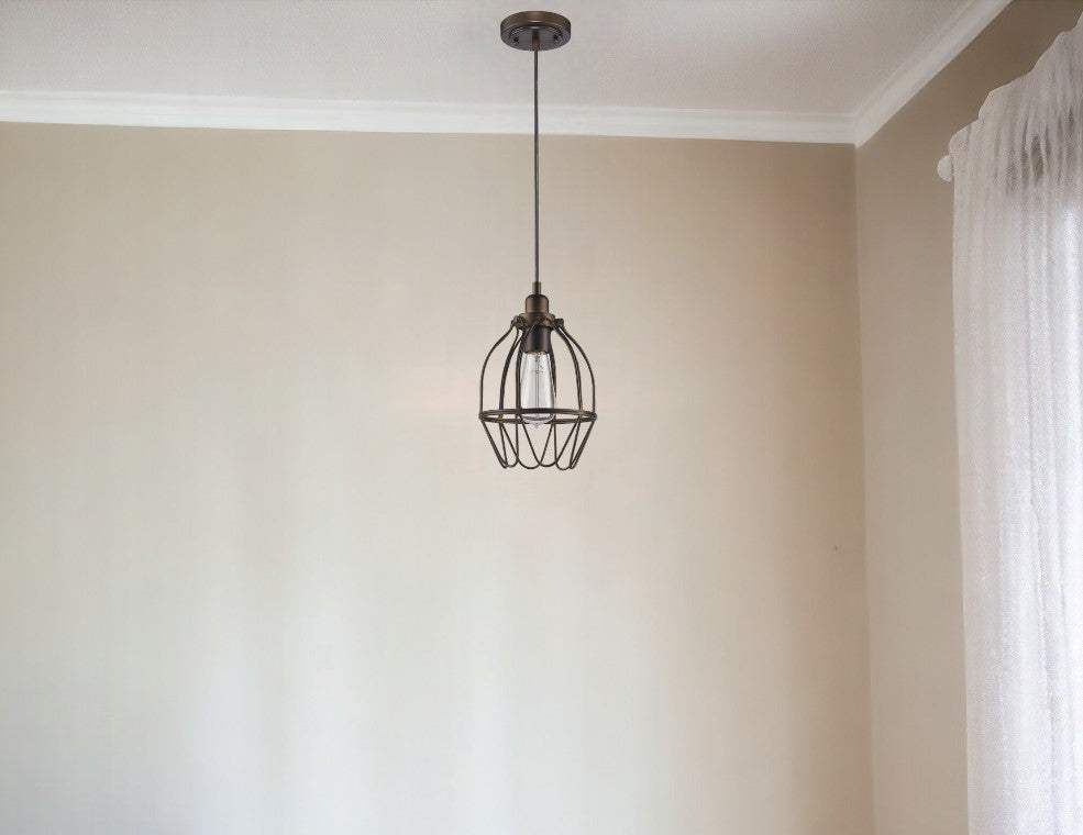 Antique Bronze Wire Pendant Hanging Light - Image 2