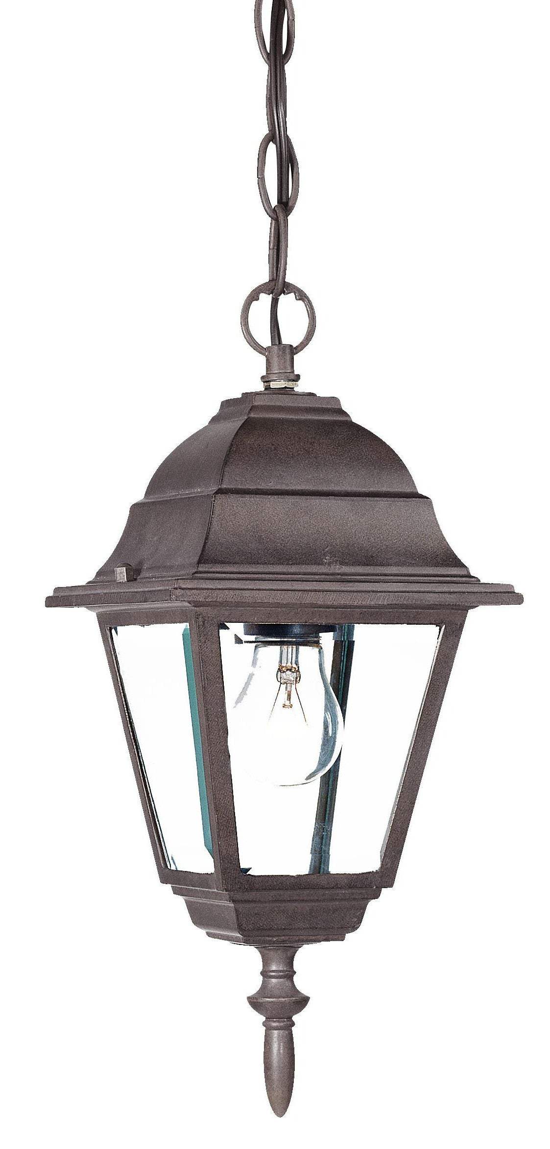 Antique Brown Beveled Glass Outdoor Hanging Light - Image 3