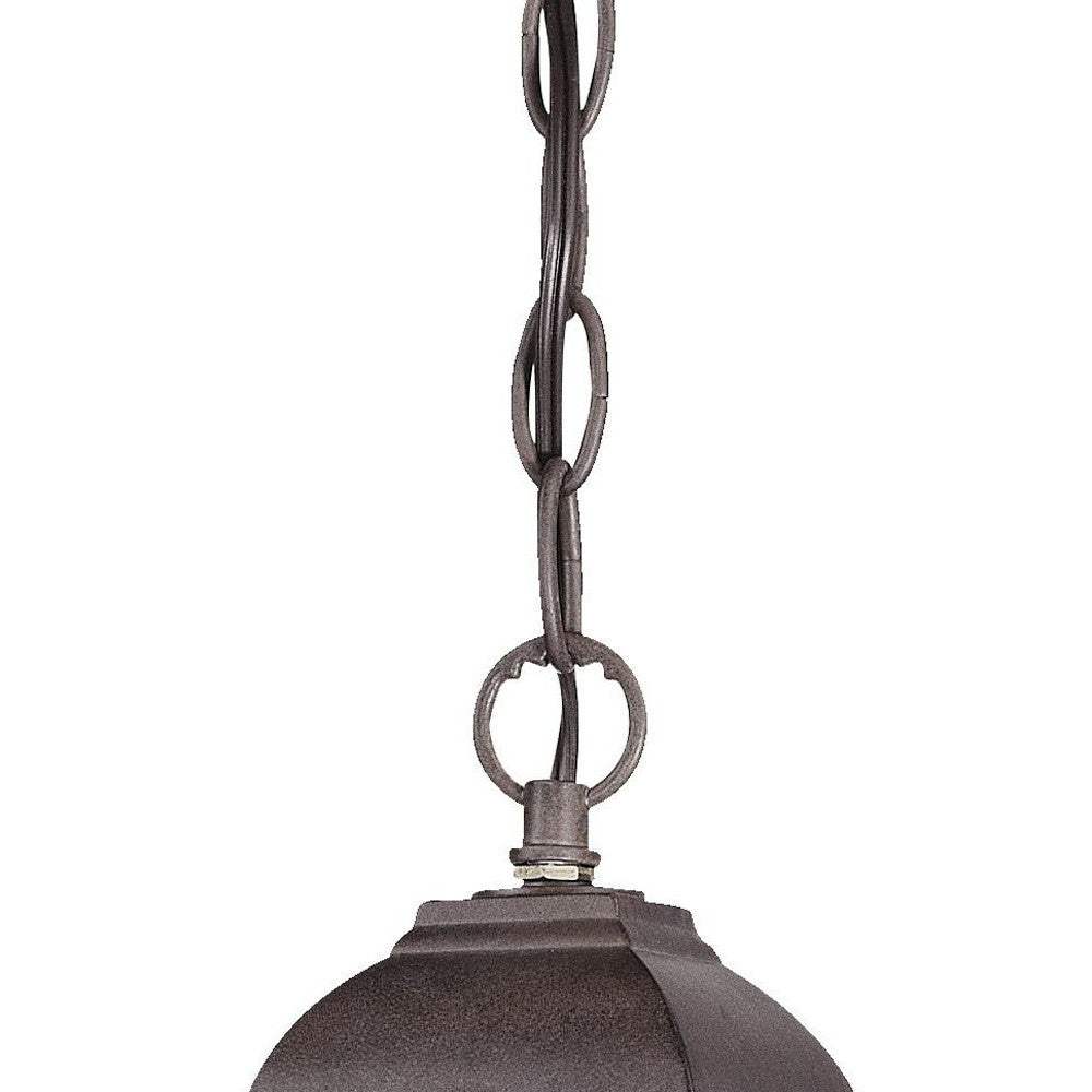 Antique Brown Beveled Glass Outdoor Hanging Light - Image 4