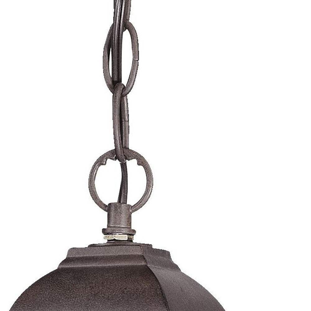 Antique Brown Beveled Glass Outdoor Hanging Light - Image 5